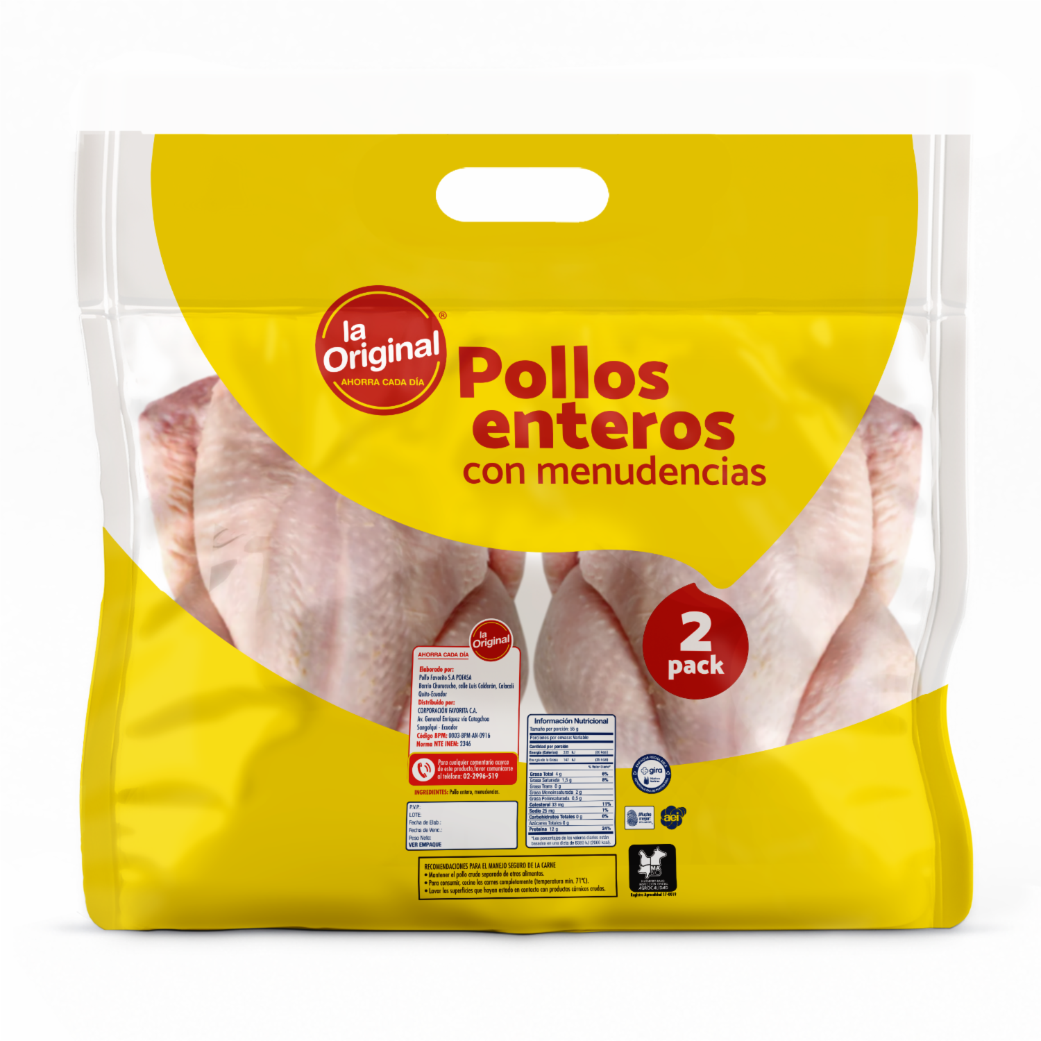 Pollo Entero Empaque Duo Pack LA ORIGINAL Al Peso