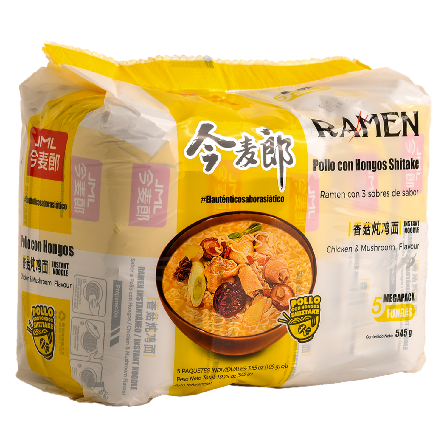 Ramen De Pollo Con Hongos Shitake JINMAILANG 545 G