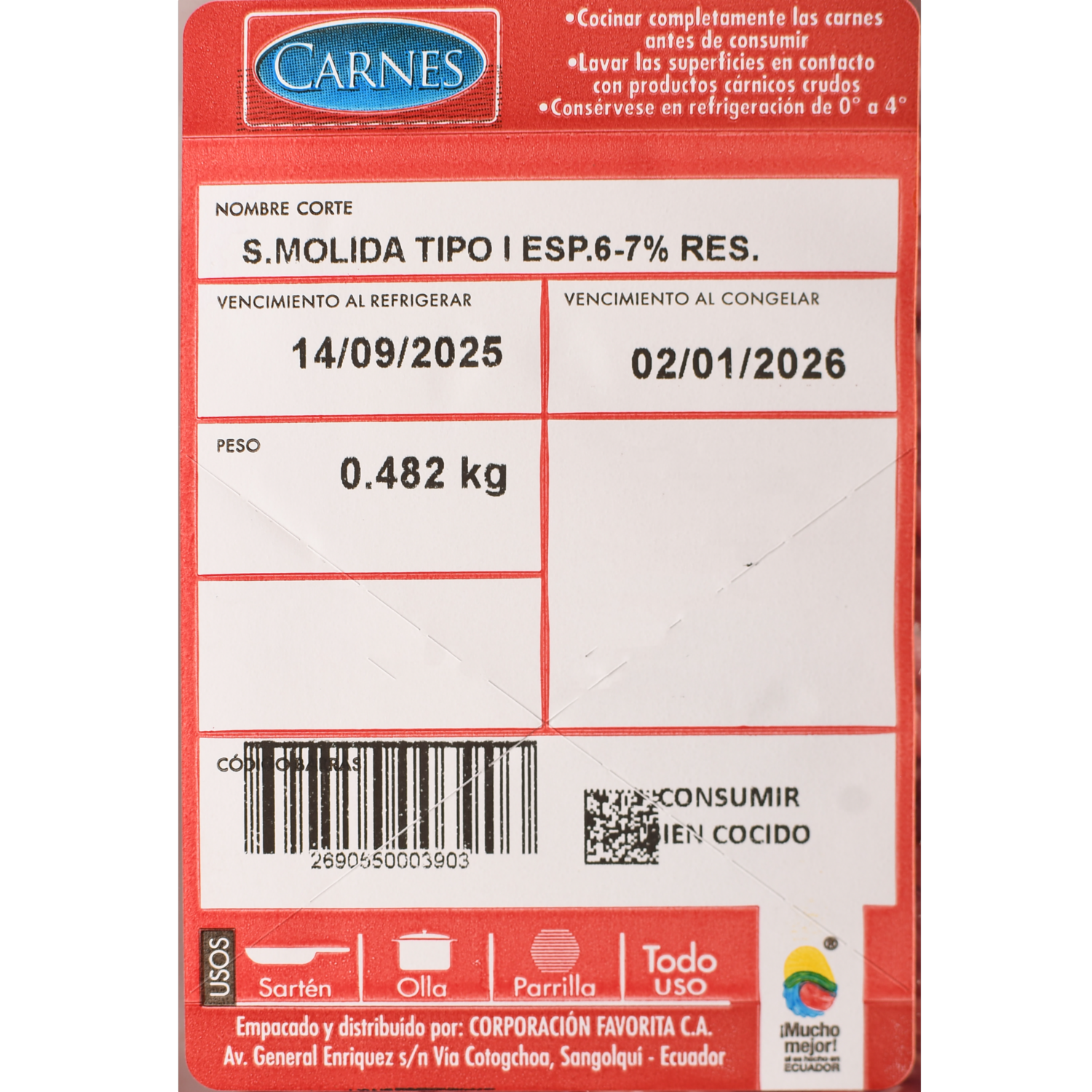 Carne Molida Tipo I Especial 6-7% SUPERCARNES Al Peso
