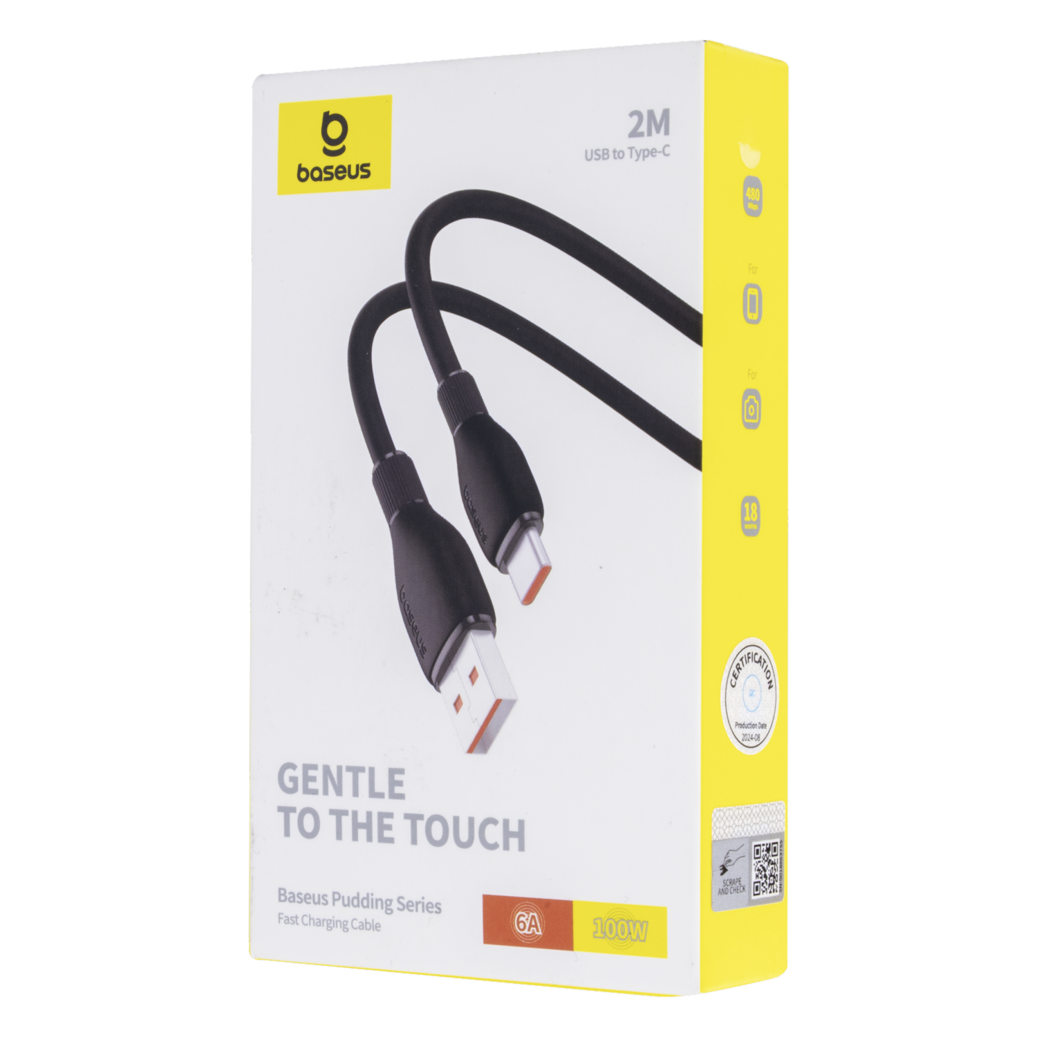 Cable Usb A Tipo-C Pudding Series 100W Negro BASEUS 2 M