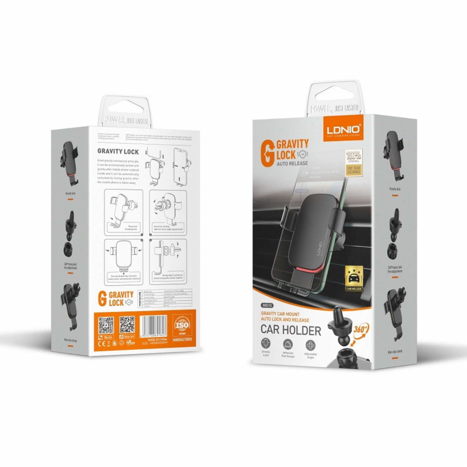 Soporte De Celular Para Auto Modelo Mg10 Gravity LDNIO 360° De Rotación