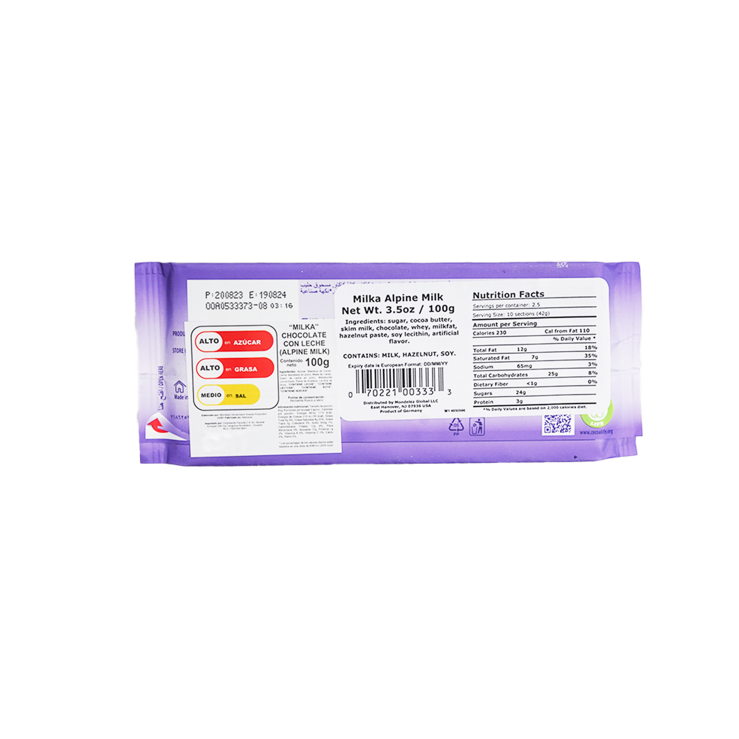 Chocolate Con  Alpine Milk MILKA Tableta