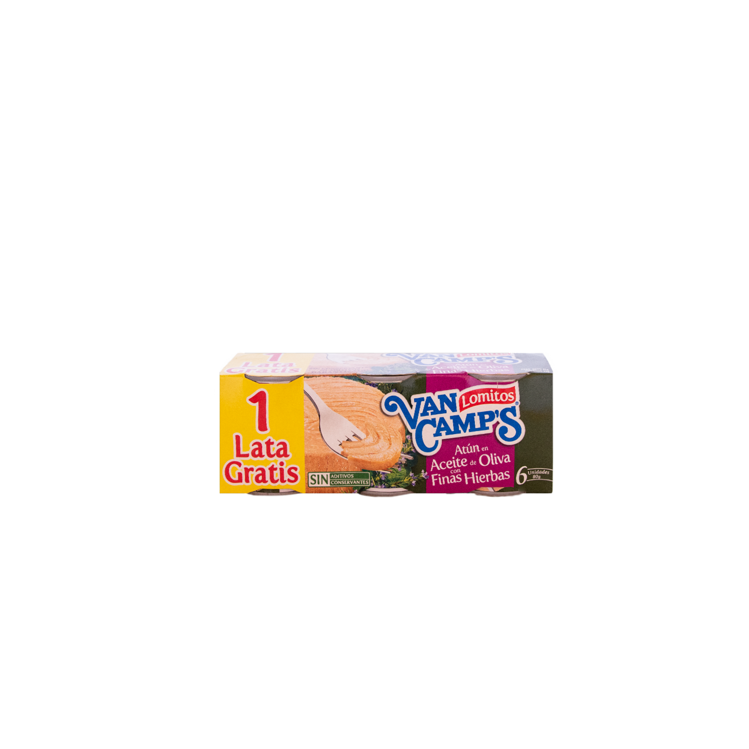 Atún Lomitos En Aceite de Oliva Finas Hierbas VAN CAMP´S 6 X 80 G