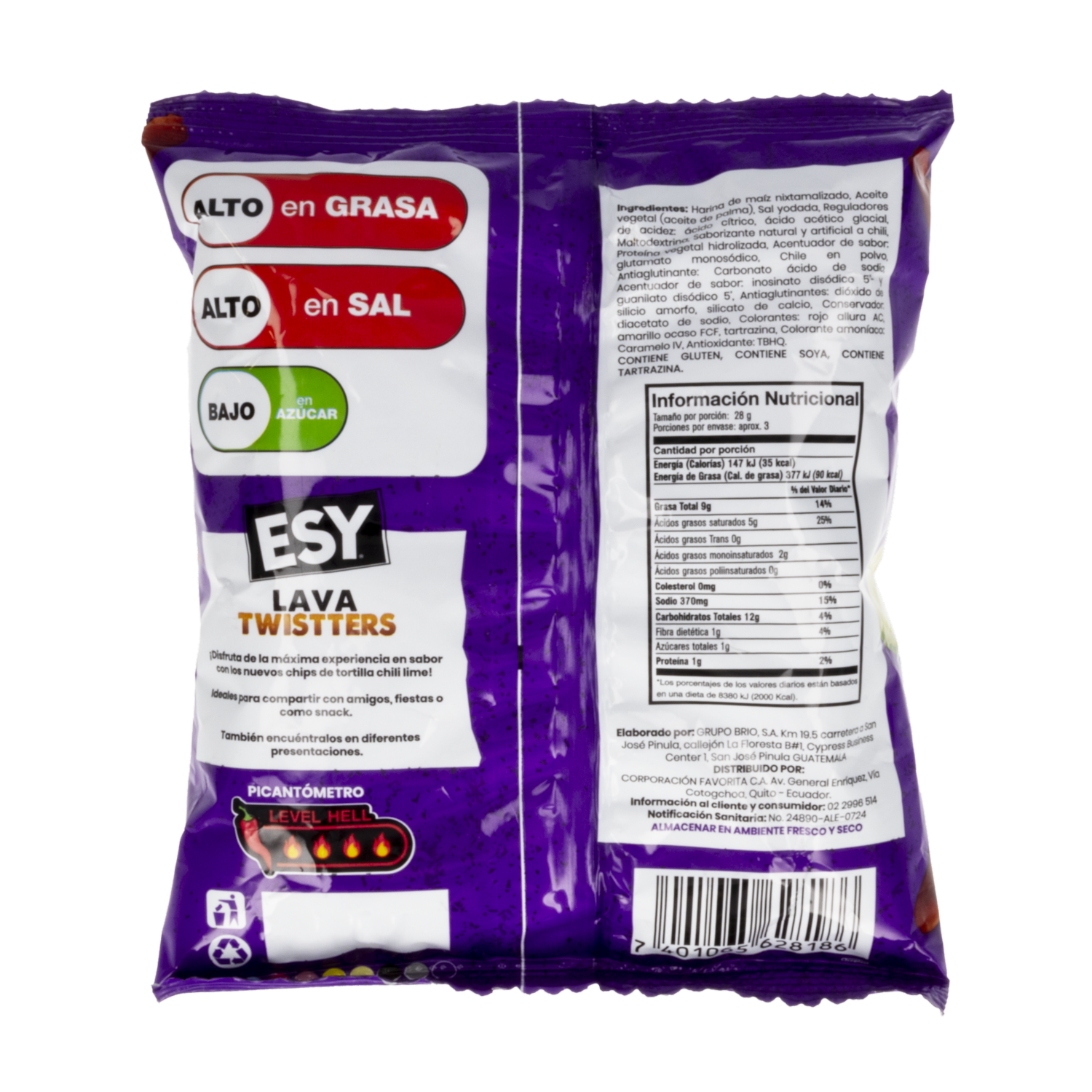 Chip De Tortilla Sabor A Chili Limón ESY 90 G