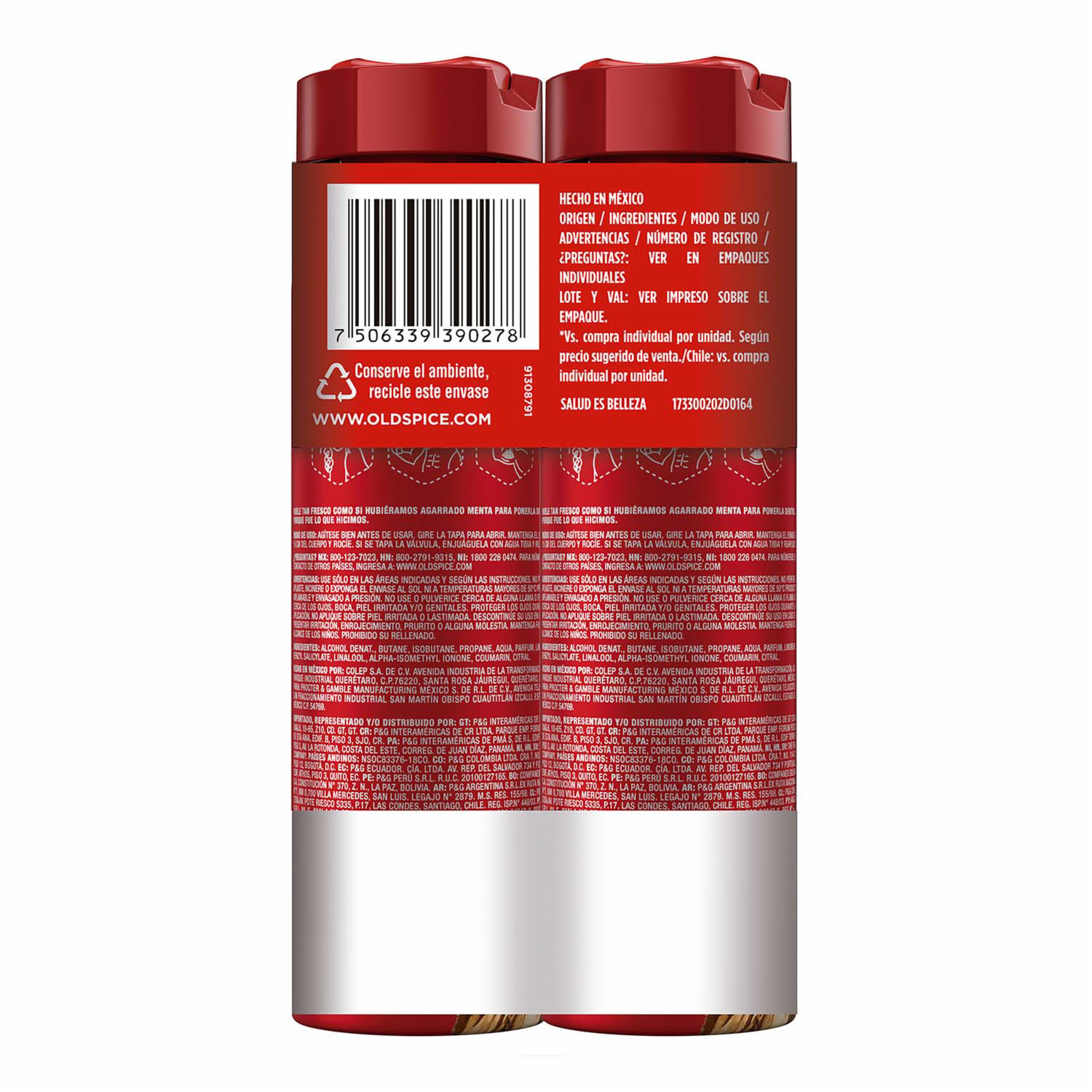 Body Spray Leña OLD SPICE 2 X 96 G