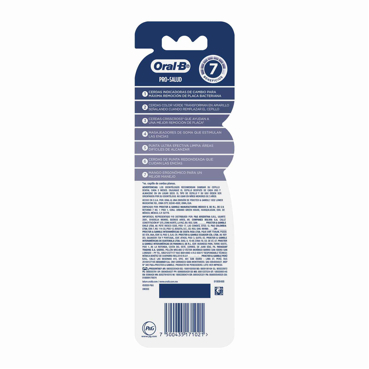 Cepillo Dental 7 Beneficios Control-Bac ORAL-B X2 Uds