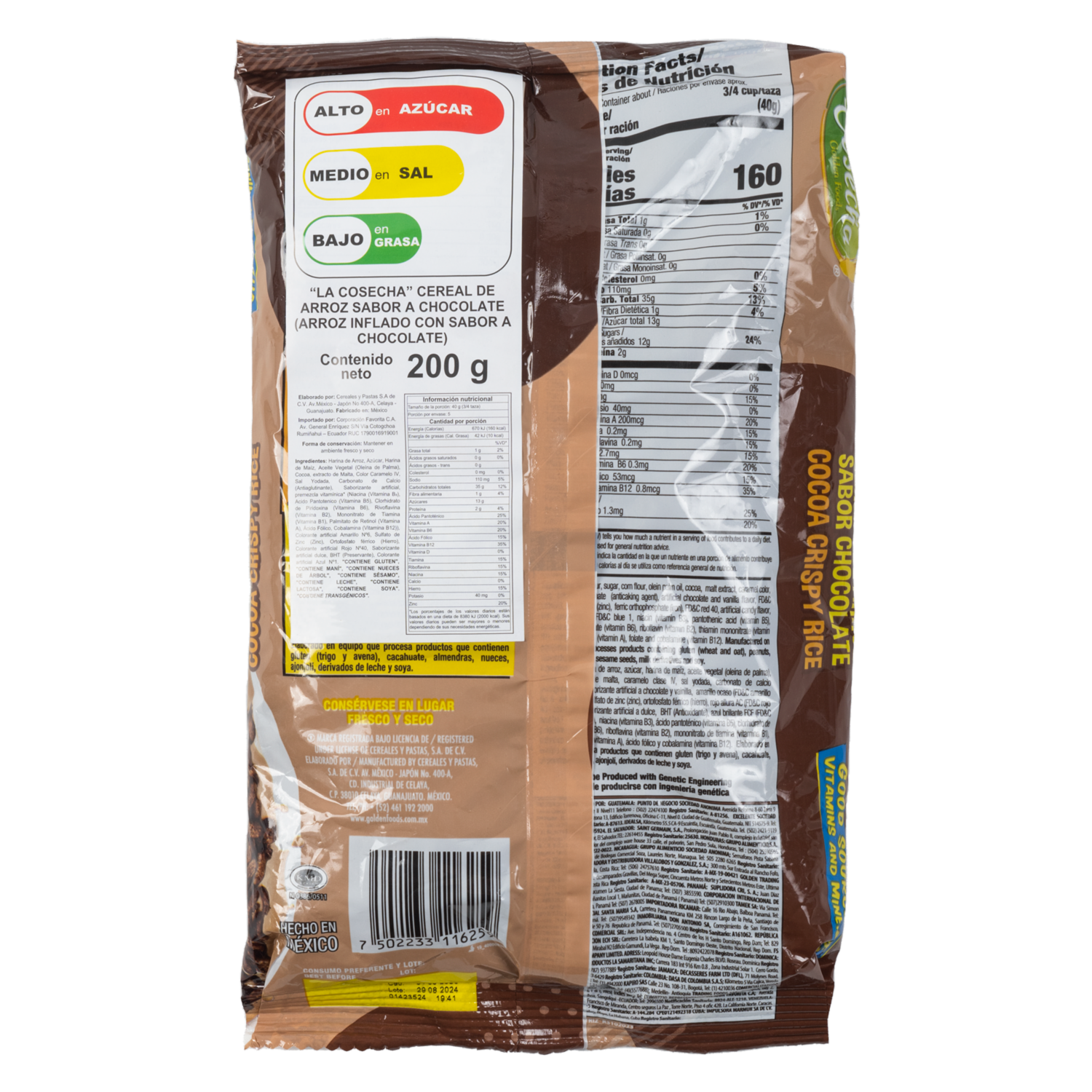 Cereal De Arroz Con Chocolate LA COSECHA 200 G