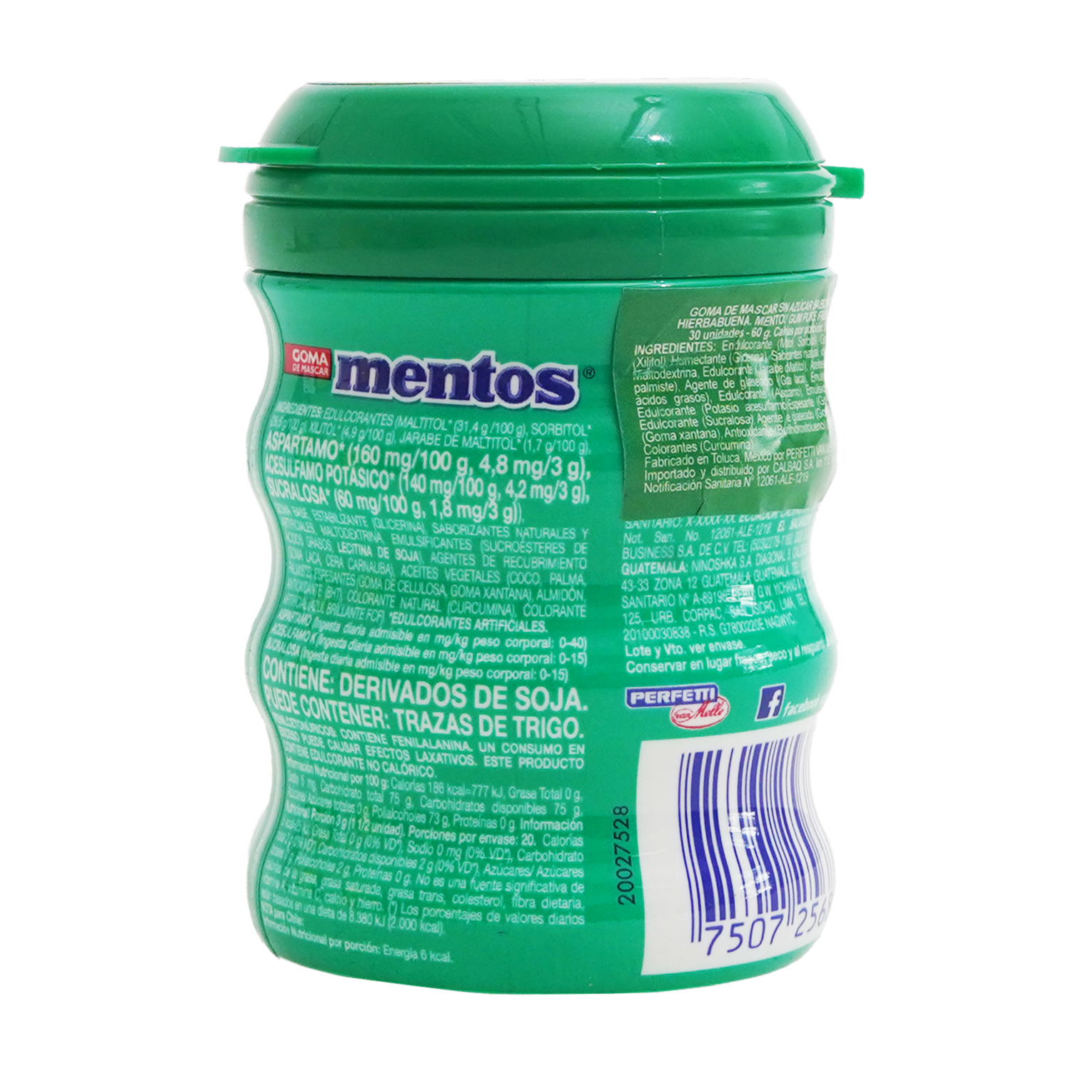 Chicles Wintergreen Botella MENTOS 60 G