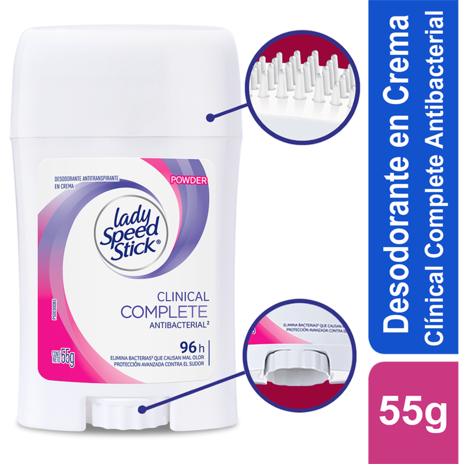 Desodorante En Crema Para Mujer Clínical Complete Powder LADY SPEED STICK 55 G