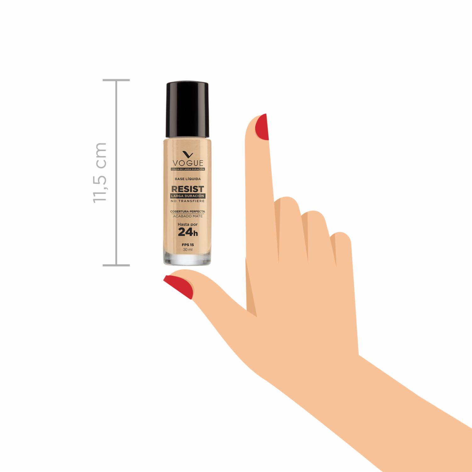 Base De Maquillaje Líquida Resist 24 Horas Tono Porcelana VOGUE