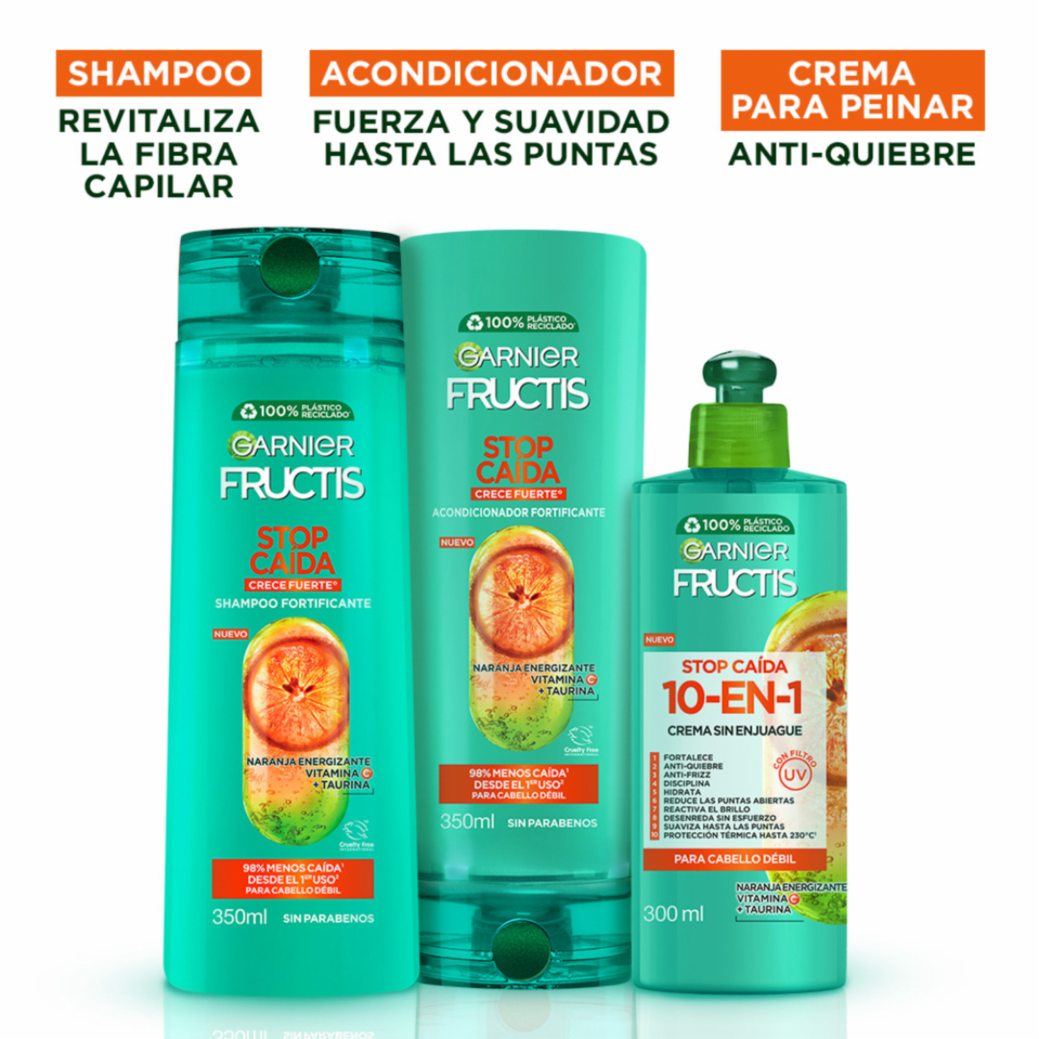 Shampoo Para Cabello Stop Caída GARNIER FRUCTIS 350 Ml