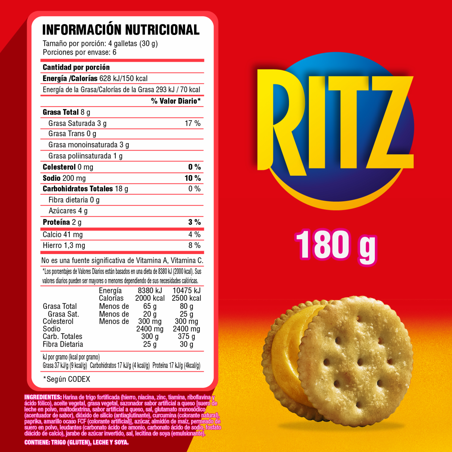 Galletas De Sal Sabor A Queso RITZ 180 G