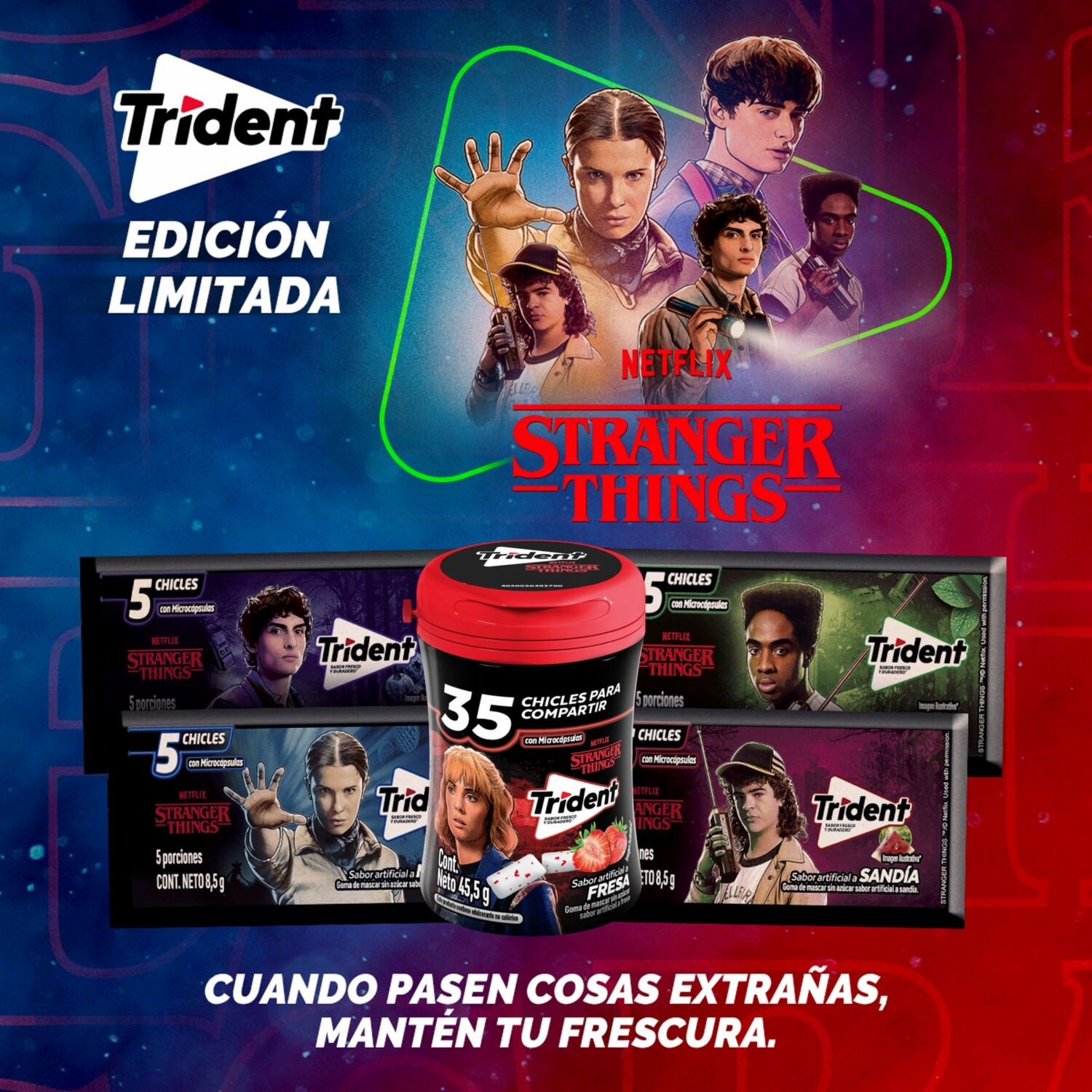Chicles Sabor A Fresa TRIDENT 45.50 G