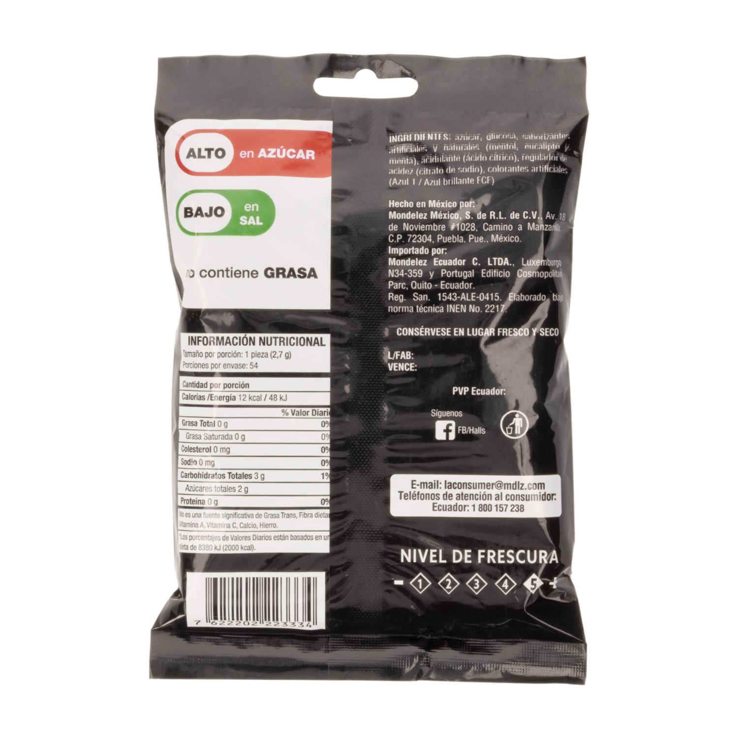 Caramelos Duros Menta Extra Fuerte HALLS 148.50 G