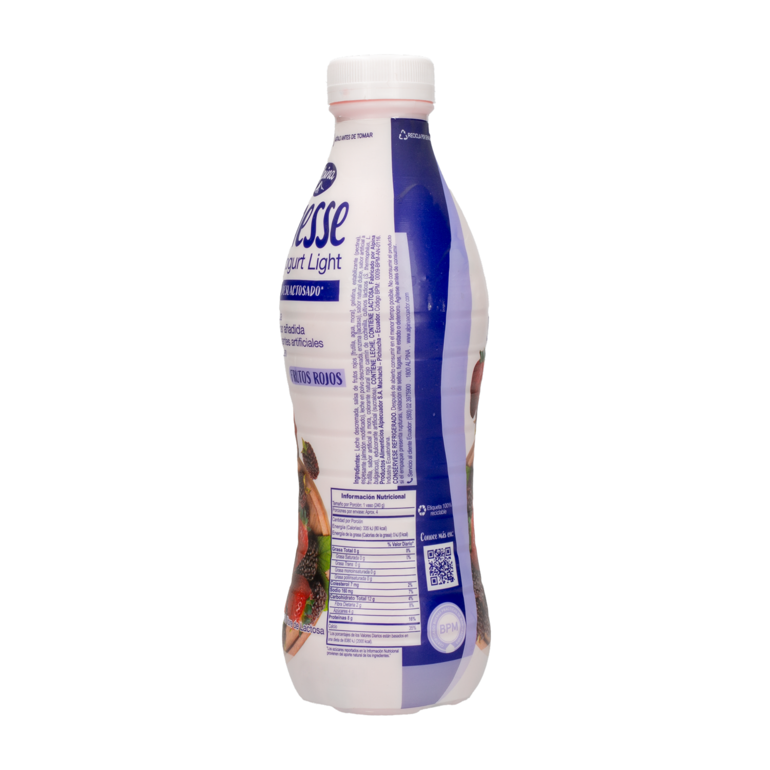 Yogurt Deslactosado Frutos Rojos FINESSE 950 G