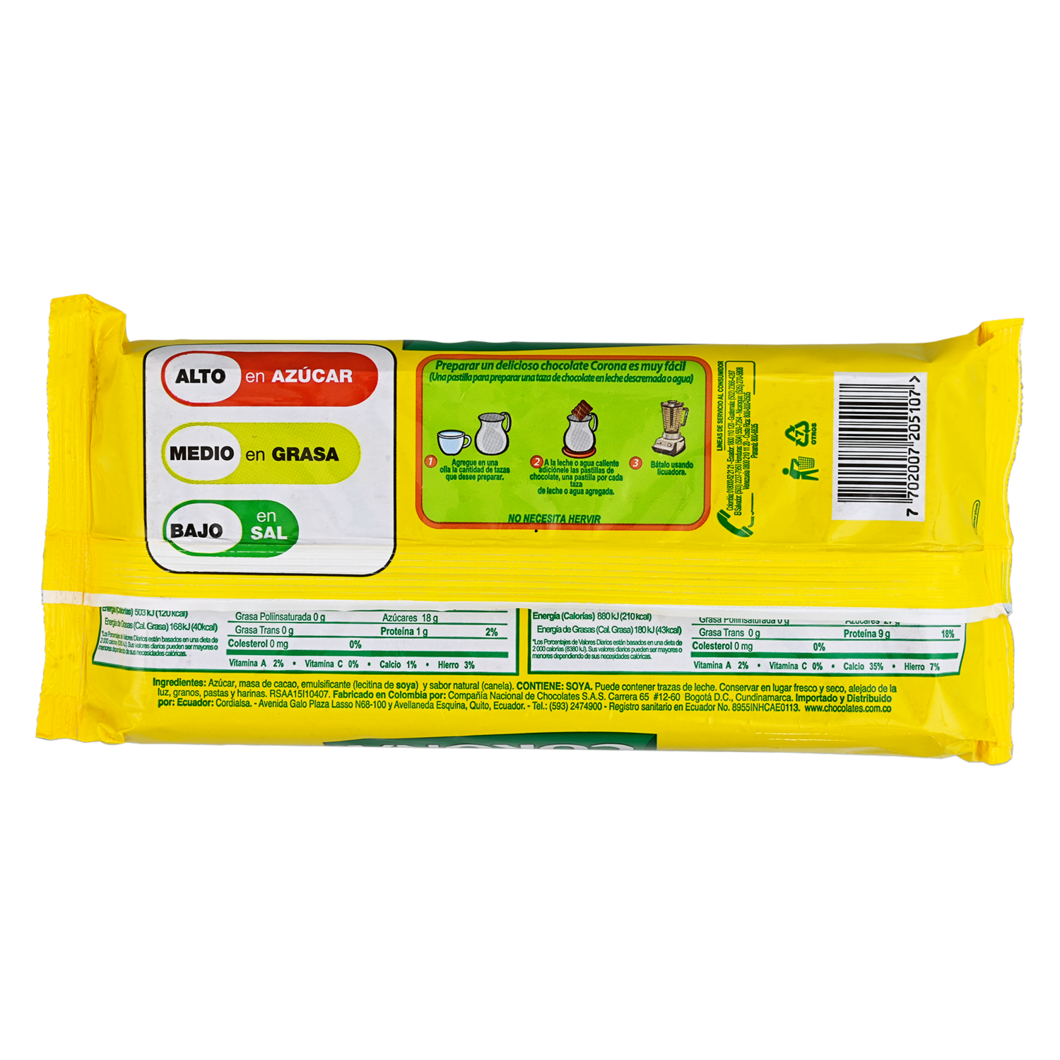 Chocolate En Polvo Con Azúcar CORONA 500 G