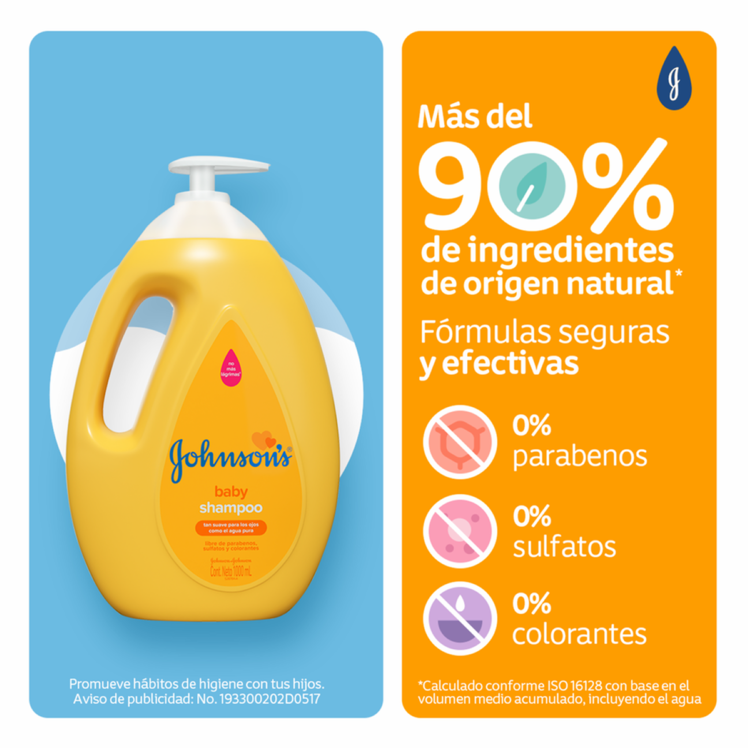 Shampoo Bebé Original JOHNSON’S 1000 Ml