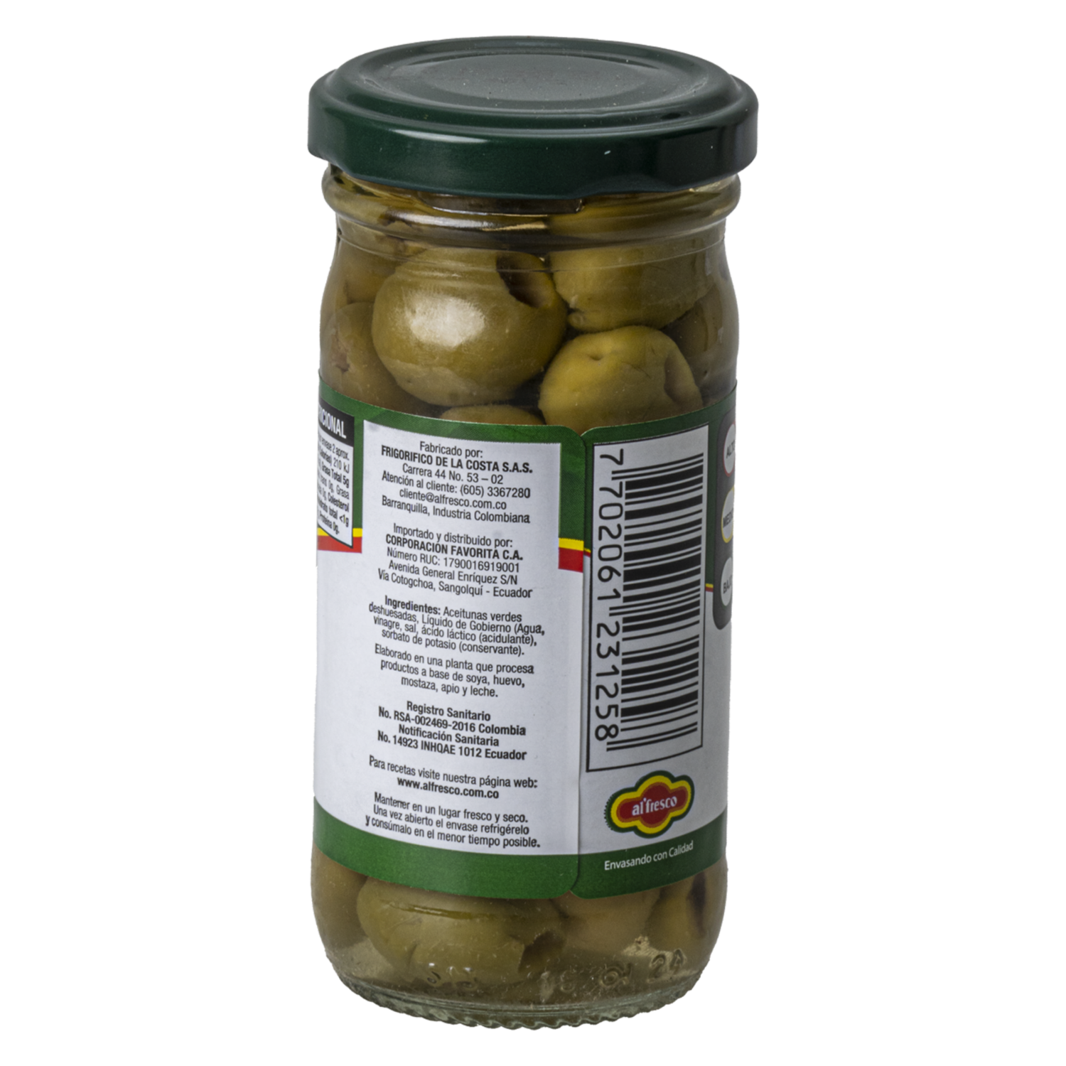 Aceitunas Verdes Deshuesadas AL’FRESCO 125 g