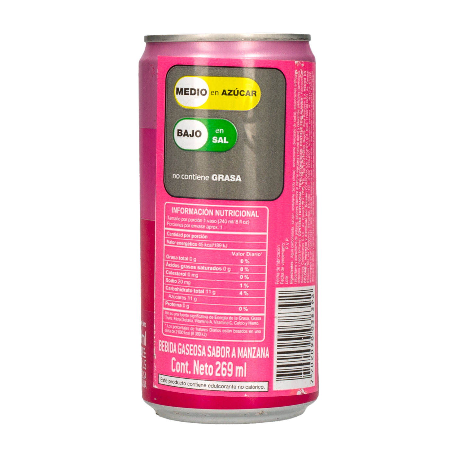Bebida Gaseosa Sabor A Manzana En Lata POSTOBON 269 Ml