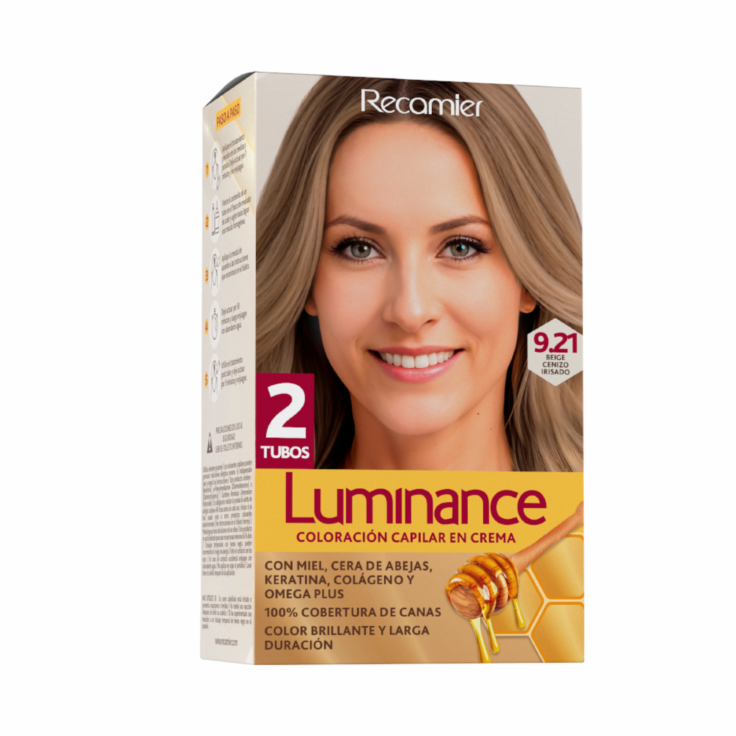 Tinte De Cabello Beige Cenizo Irisado Doble Tubo 9.21 LUMINANCE Kit 2 X 60 G