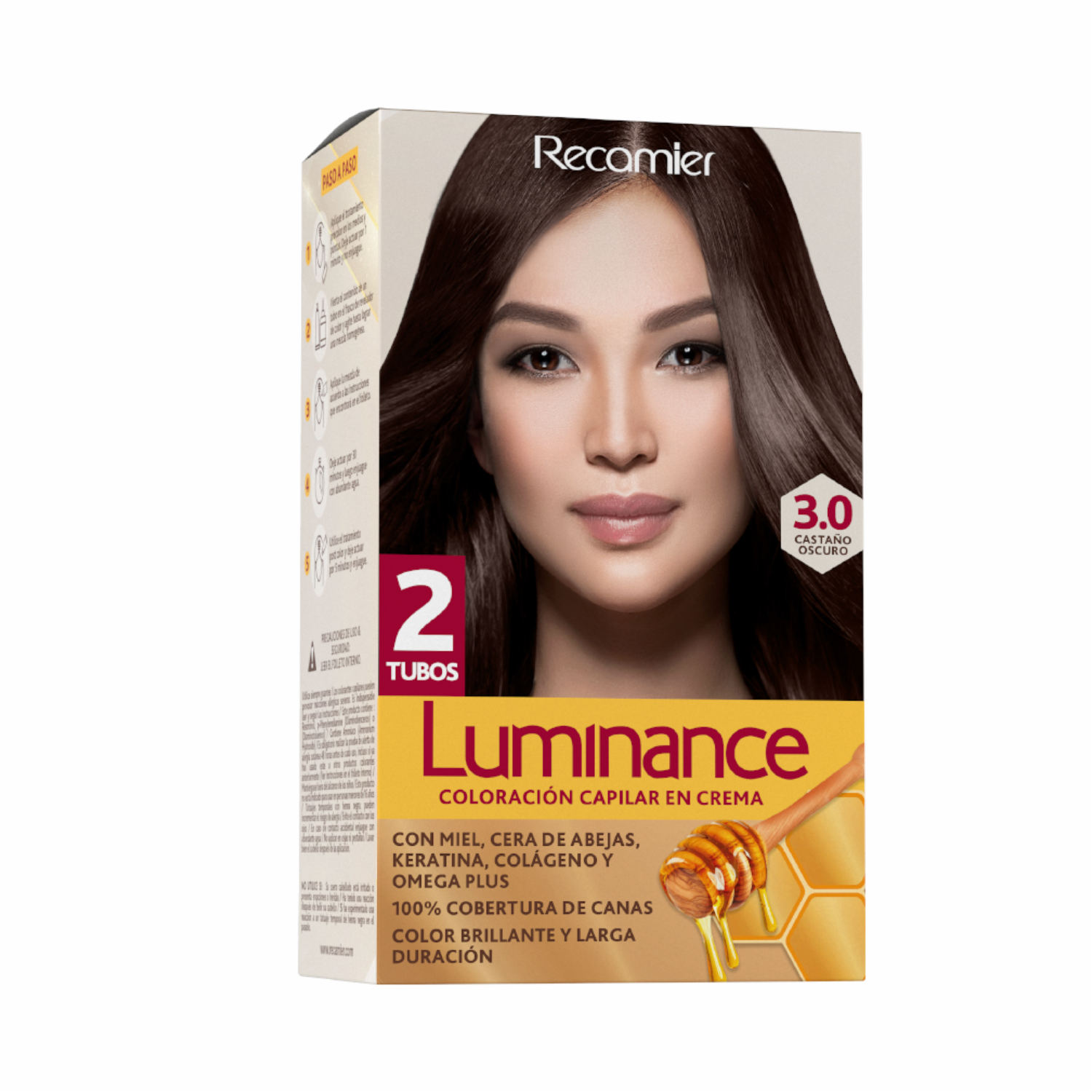 Tinte De Cabello Castaño Oscuro Doble Tubo 3 LUMINANCE Kit 2 X 60 G