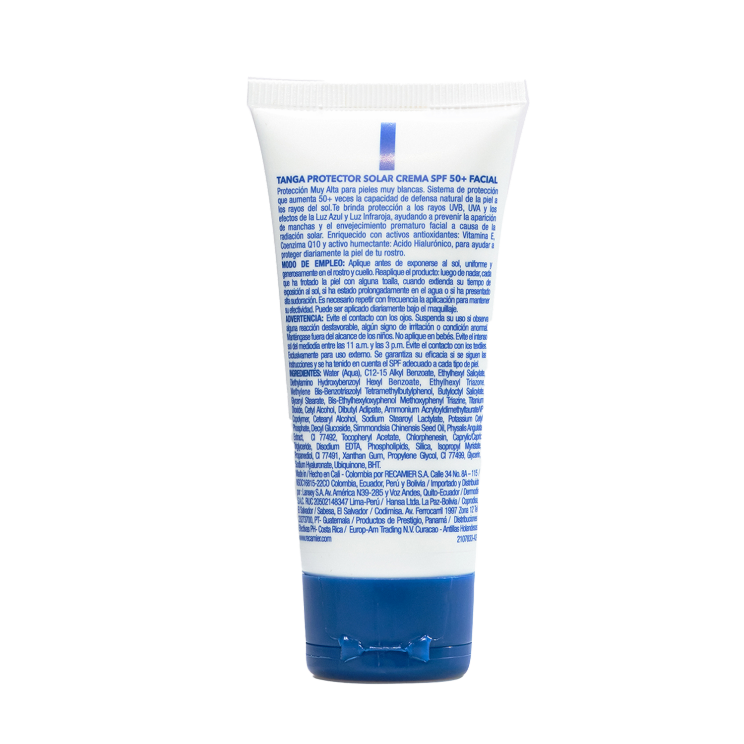 Protector Solar Facial Con Color Spf 50+ TANGA 5o Ml