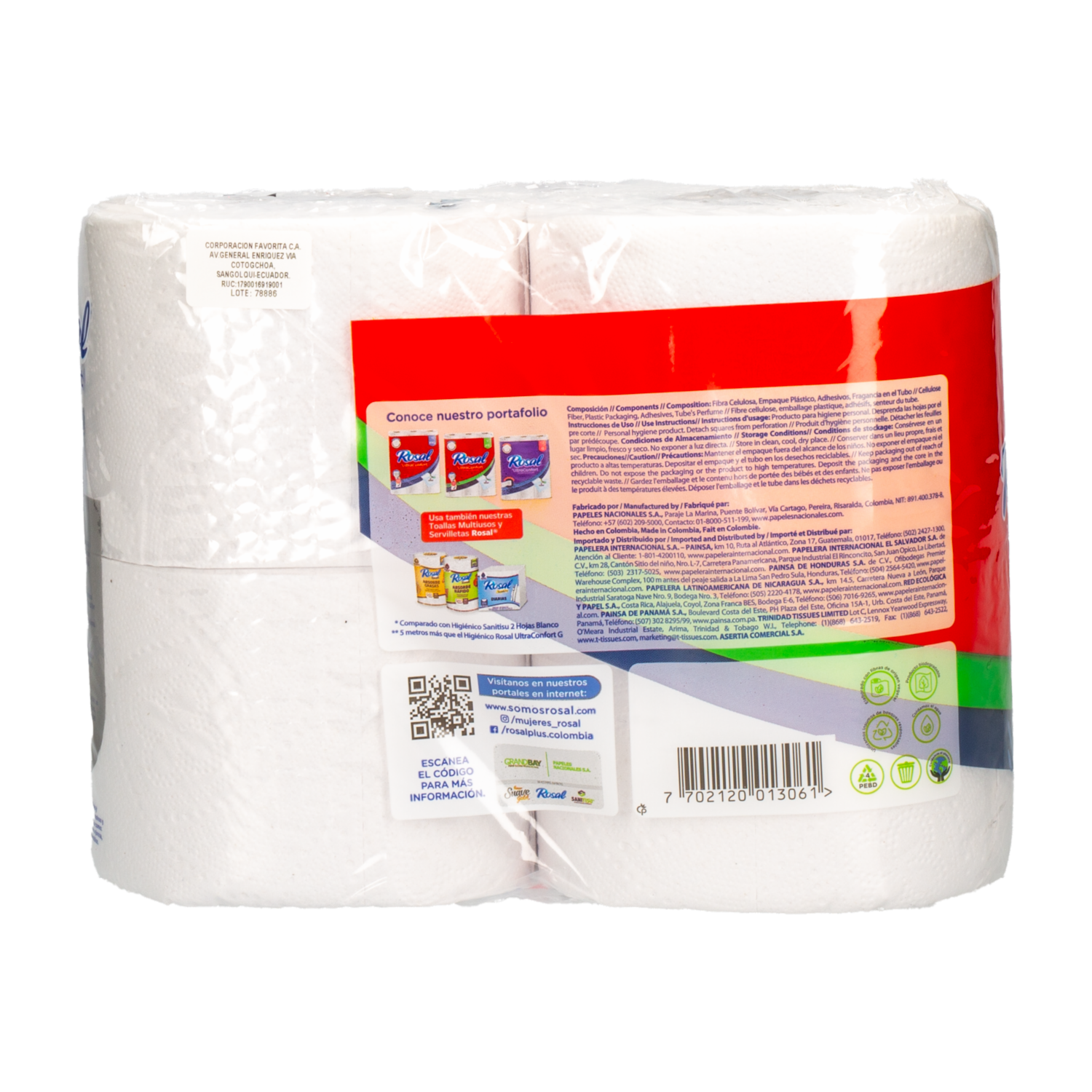 Papel Higiénico Ultra Confort ROSAL X 4 Uds