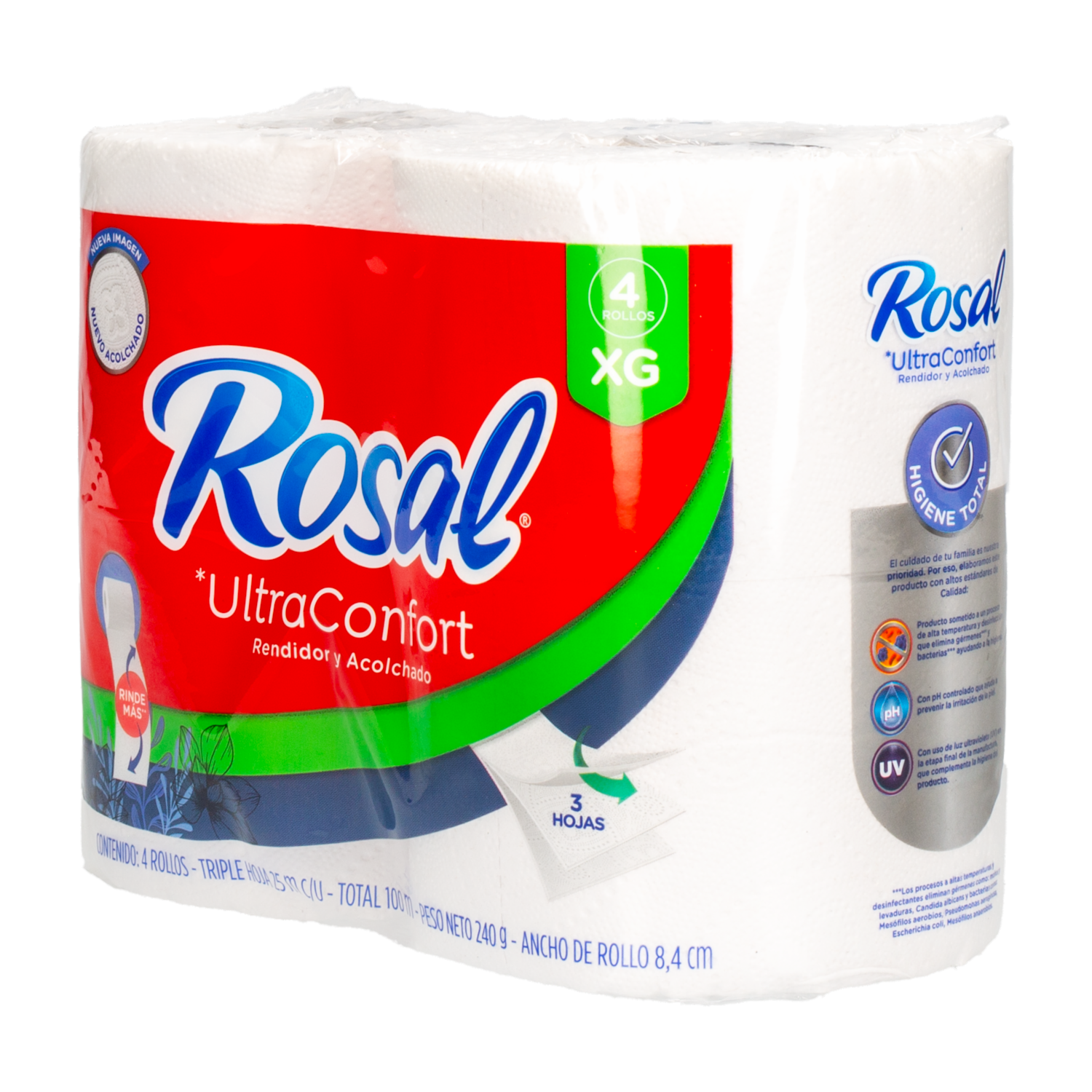 Papel Higiénico Ultra Confort ROSAL X 4 Uds