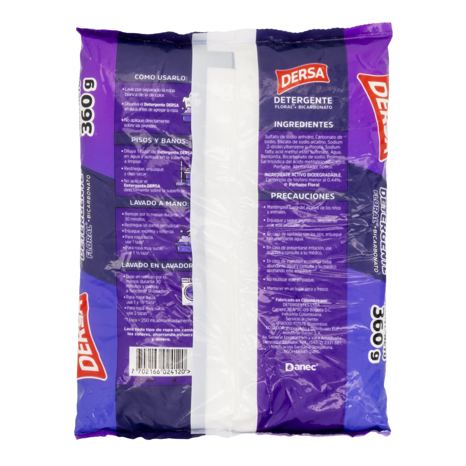 Detergente En Polvo Ropa Limpia Y Fresca Floral + Bicarbonato DERSA 360 G
