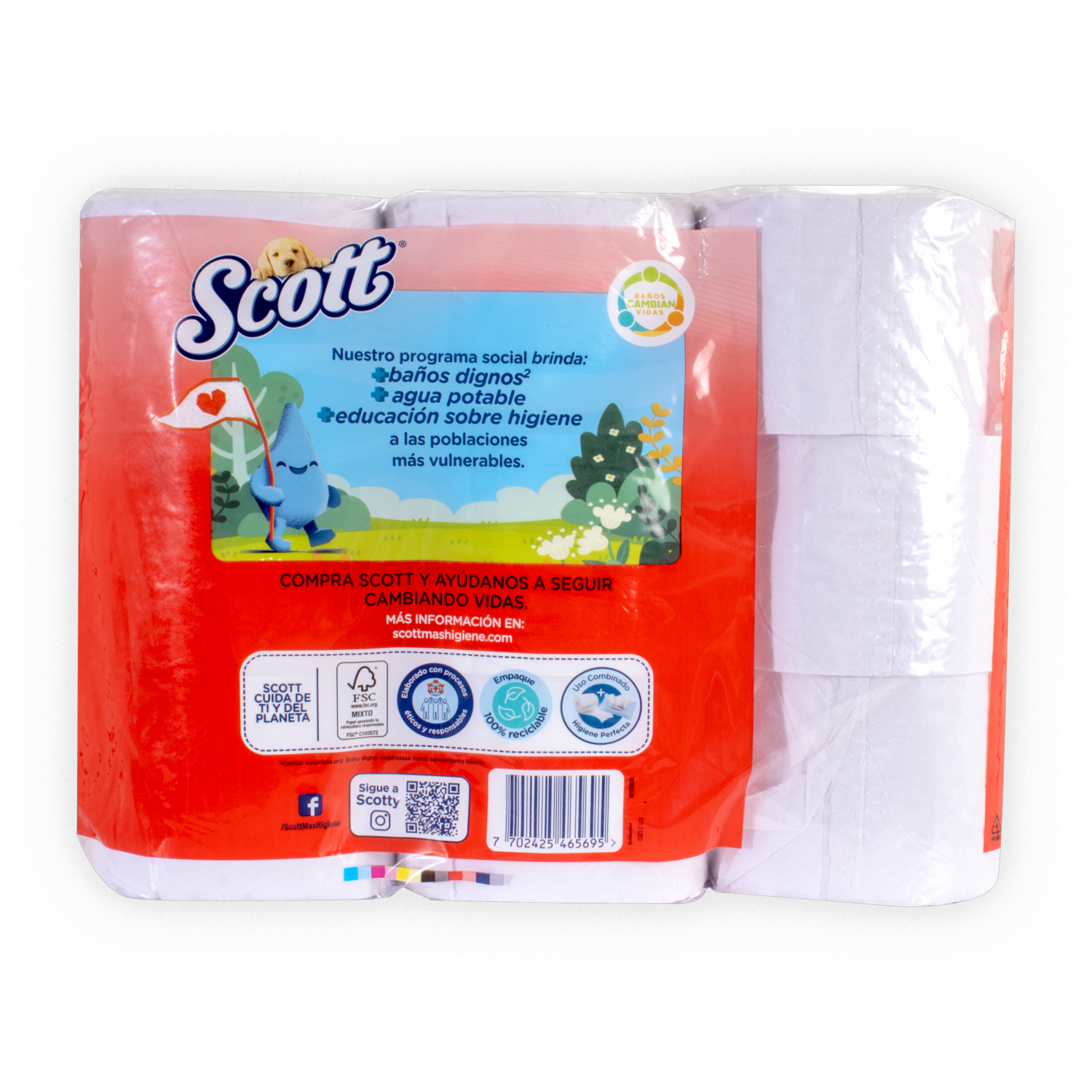 Papel Higiénico Cuidado Completo Triple Hoja SCOTT 18 Rollos