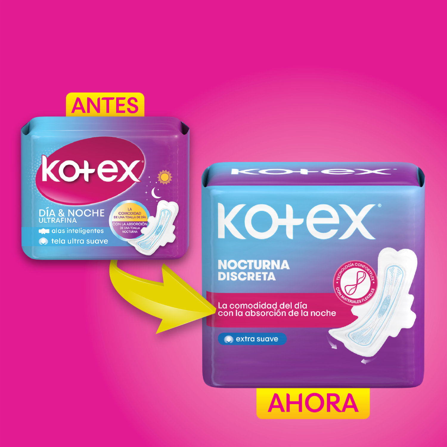 Toallas Higiénicas Femeninas Nocturna Discreta KOTEX X 8 Uds