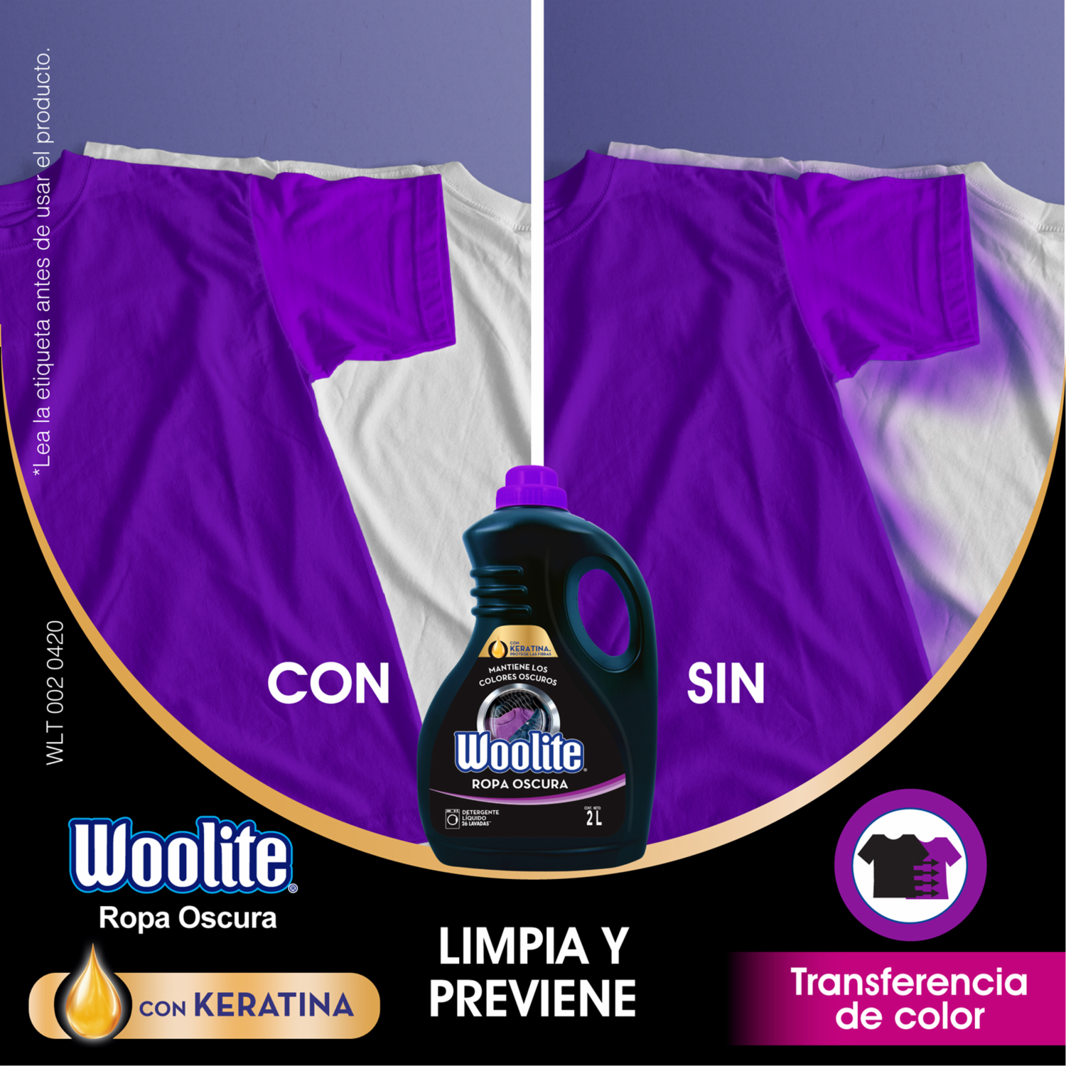 Detergente Líquido Ropa Oscura Con Keratina WOOLITE Botella