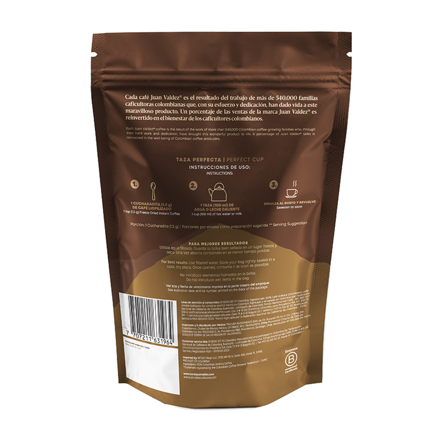 Café Instantáneo Liofilizado JUAN VALDEZ 250 G