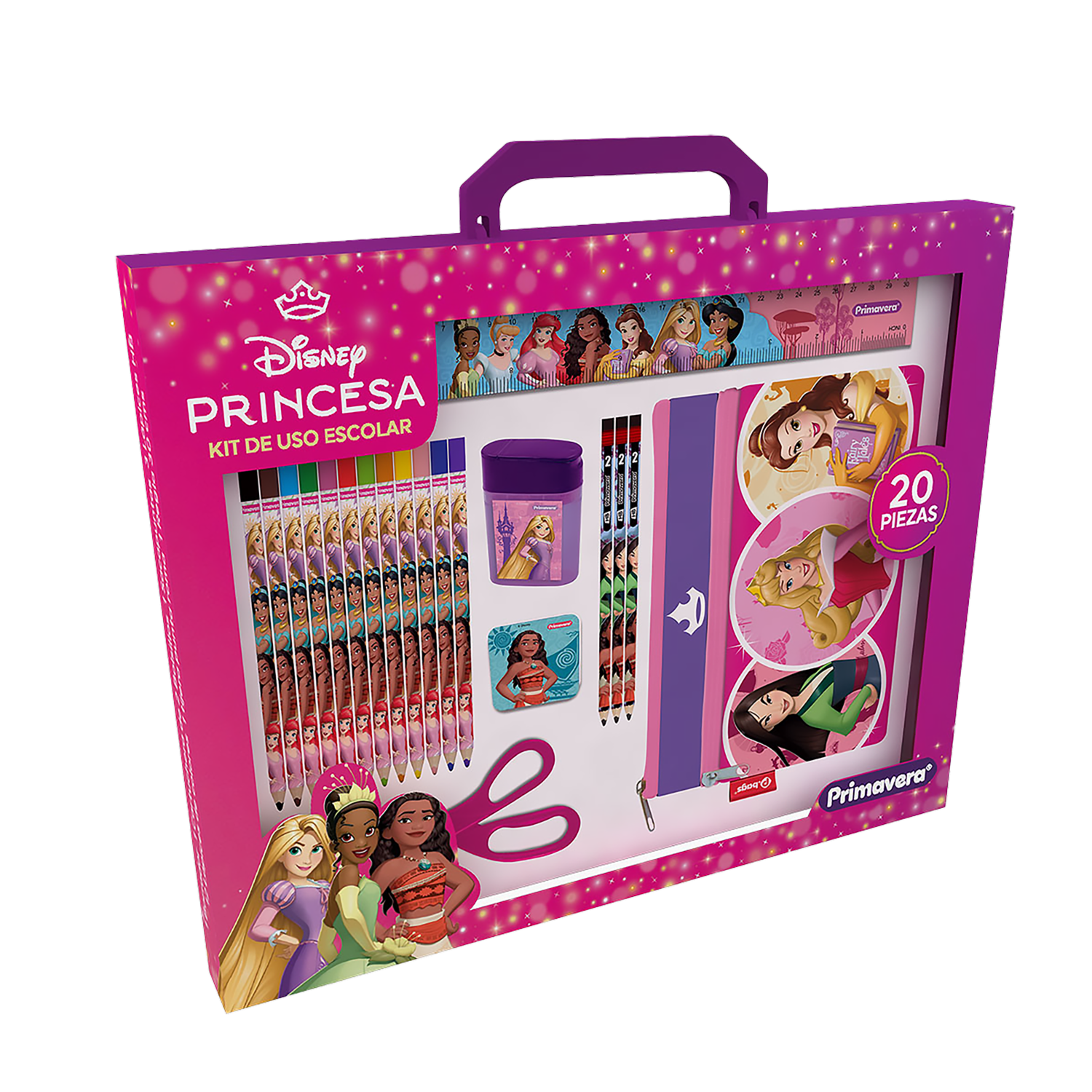 Kit Escolar Princesas PRIMAVERA 20 Piezas