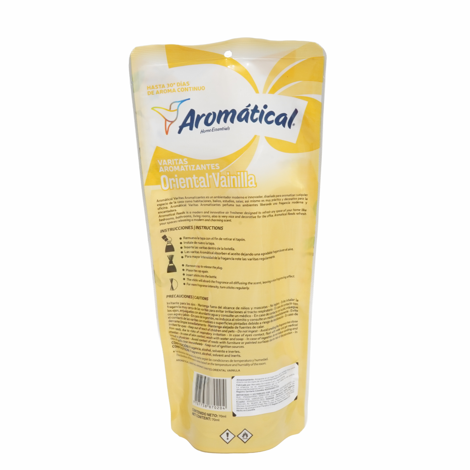 Varitas Aromatizantes Oriental Vainilla AROMÁTICAL 70 Ml