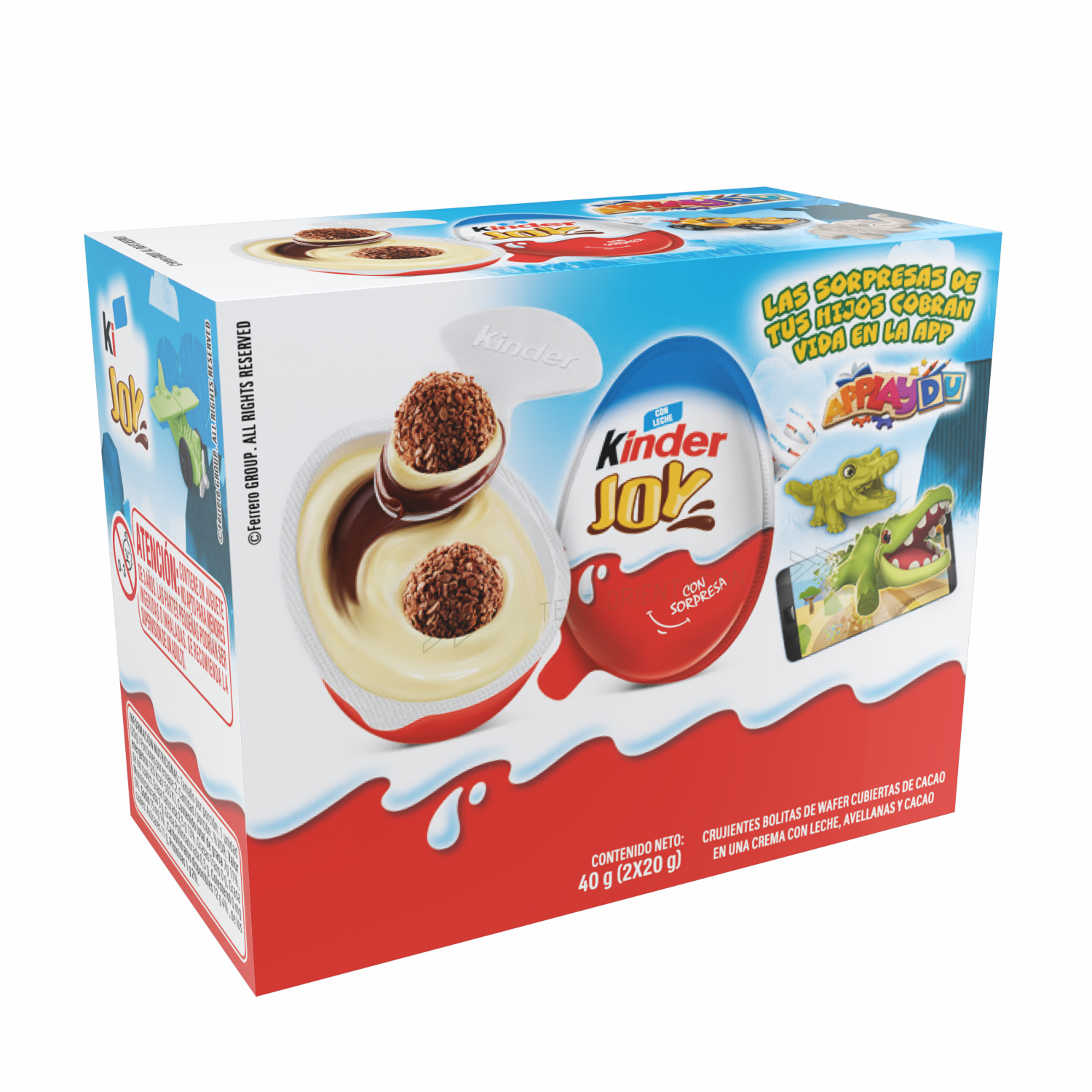 Huevo Sorpresa Azul De Leche Y Avellanas Con Bolitas Waffer KINDER JOY 2 X 20 G