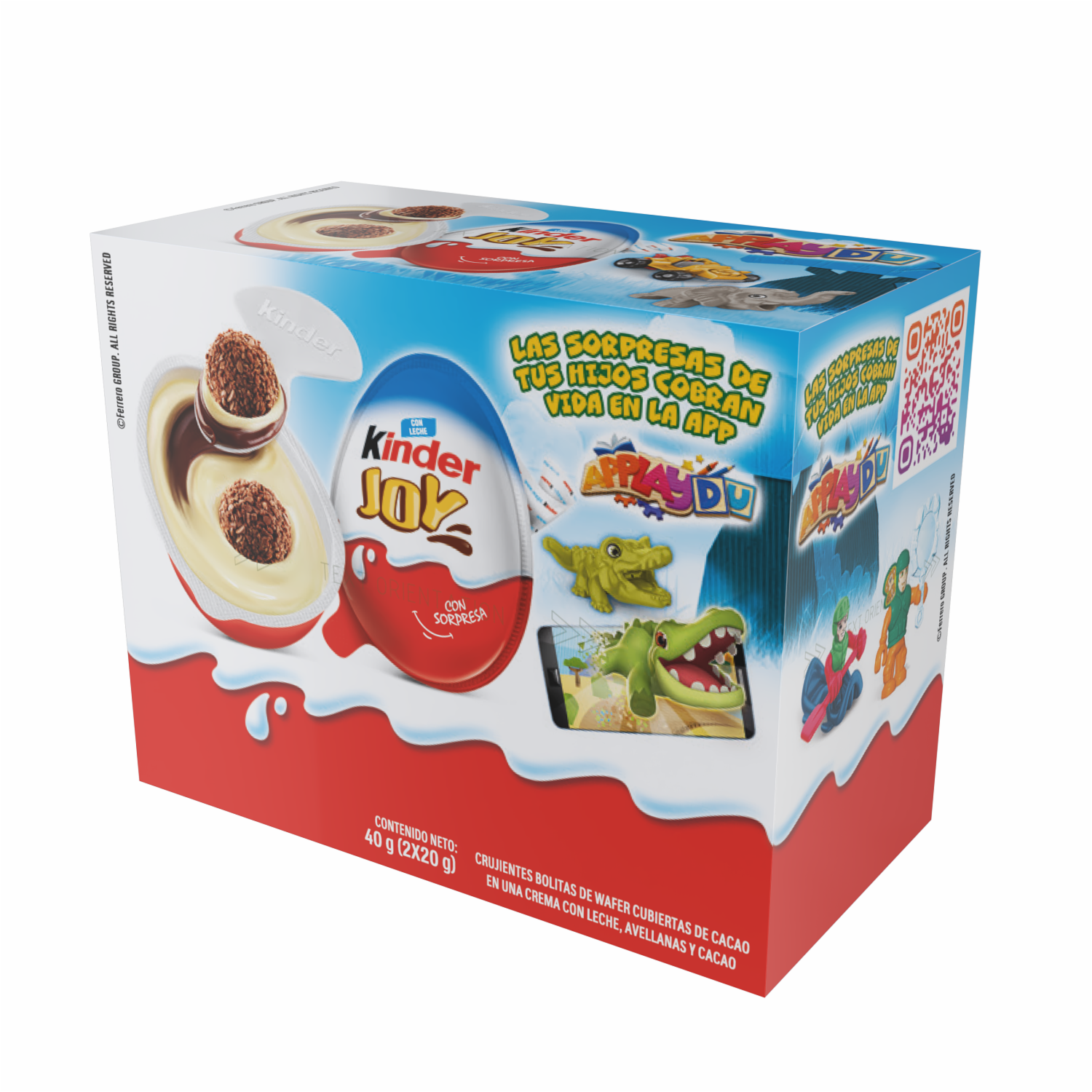 Huevo Sorpresa Azul De Leche Y Avellanas Con Bolitas Waffer KINDER JOY 2 X 20 G