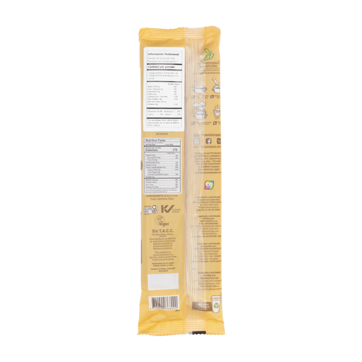 Spaghetti Integral EL DORADO 250  G