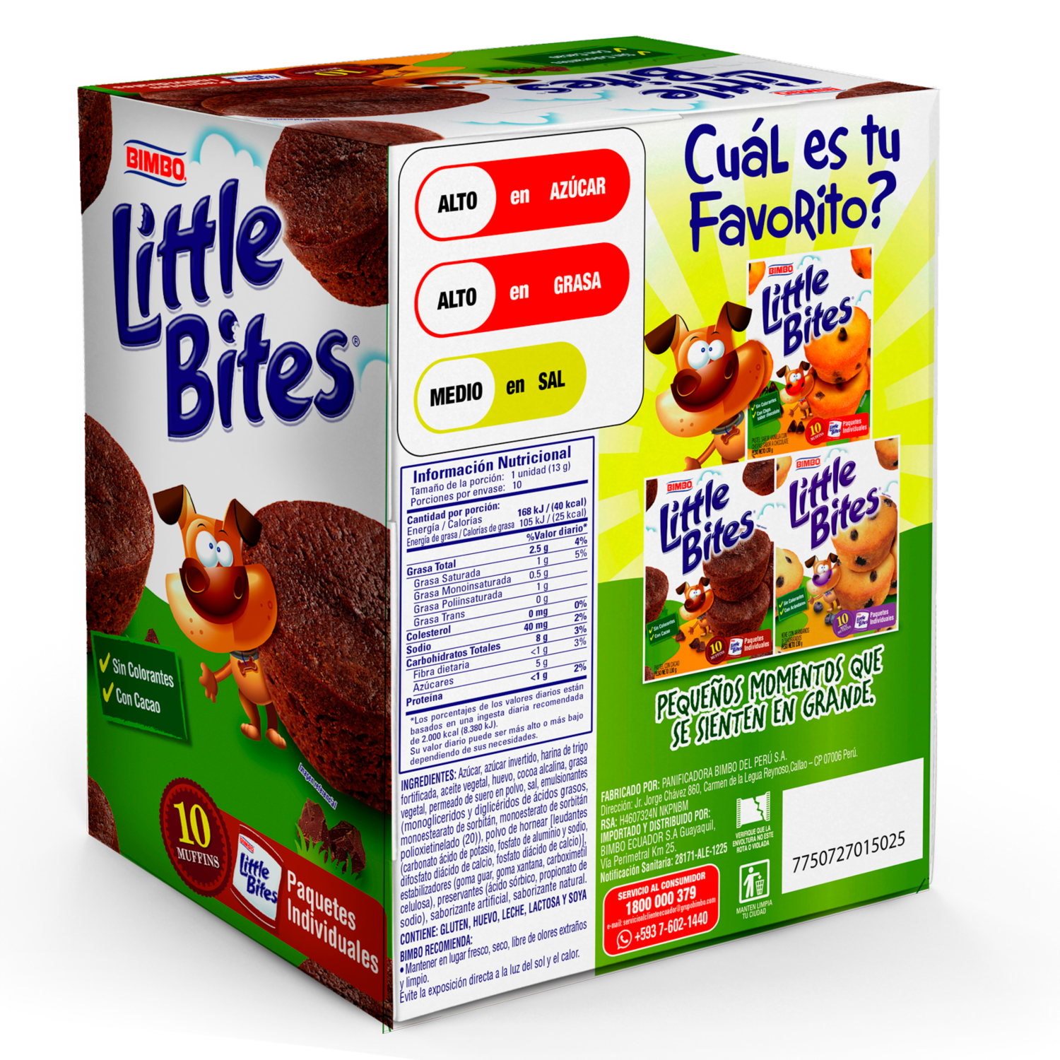 Mini Muffins Sabor Brownie Little Bites BIMBO 130 G