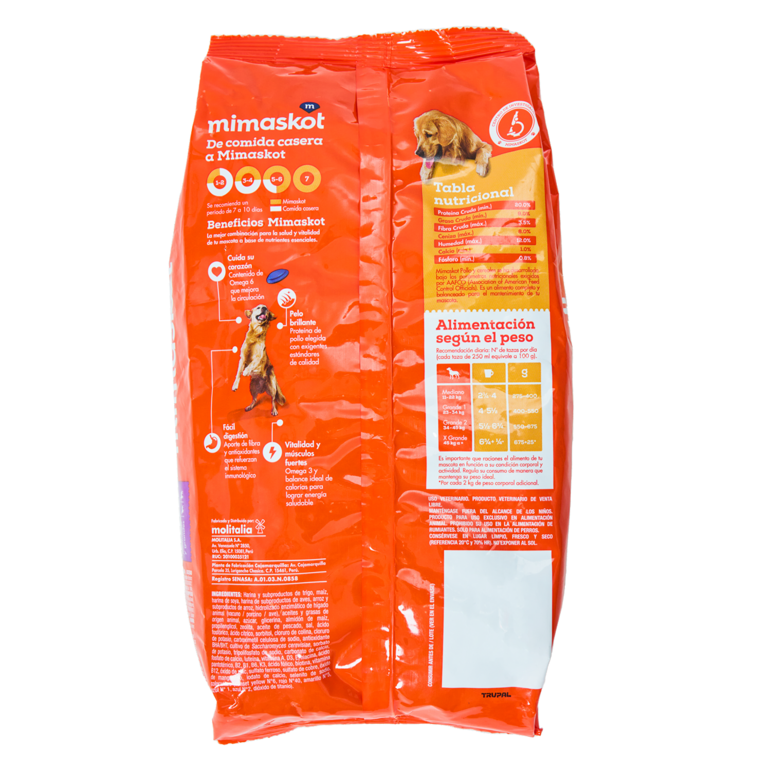 Alimento Para Perros Pollo Y Cereales Raza Medianas Y Grandes MIMASKOT 450 G