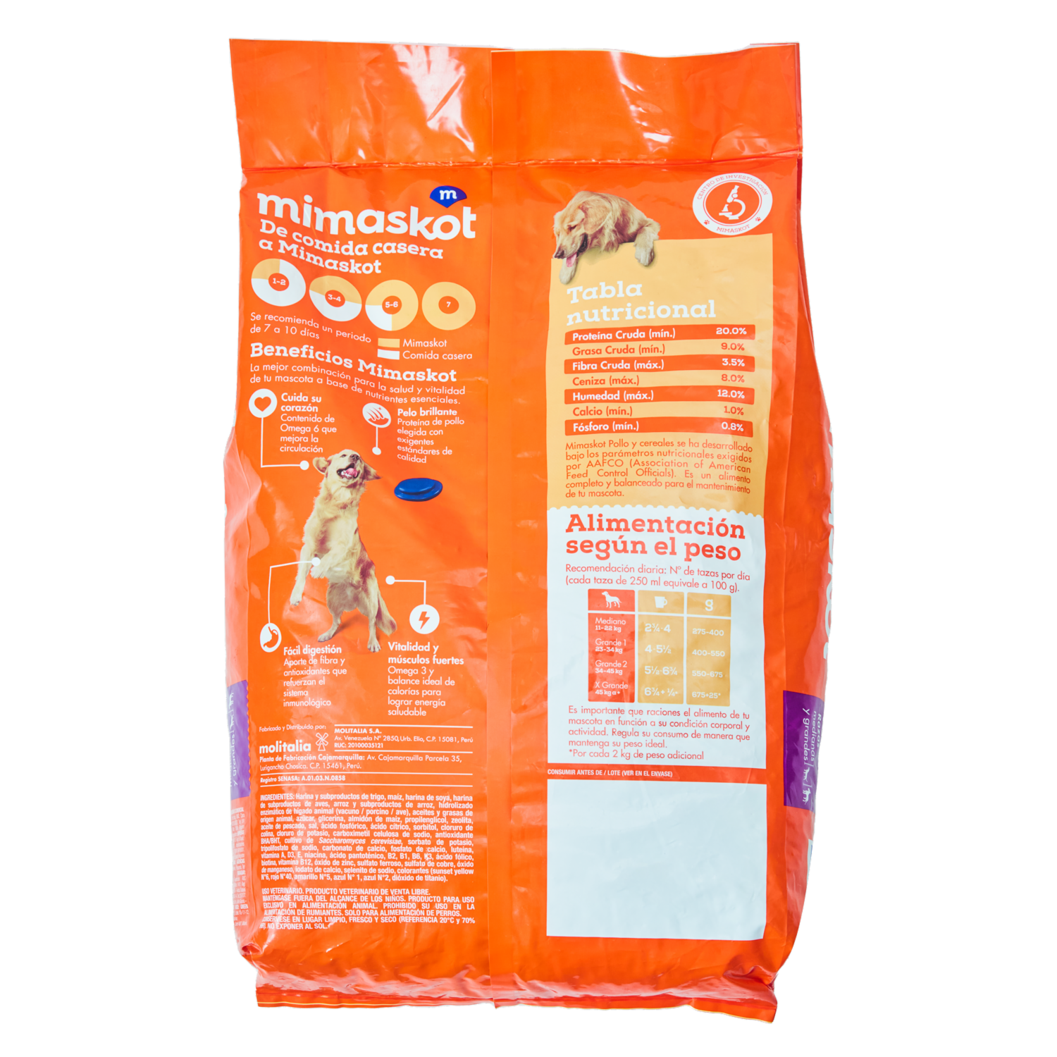 Alimento Para Perros Adulto Raza Medina Grande Pollo Y Cereales MIMASKOT 8 Kg
