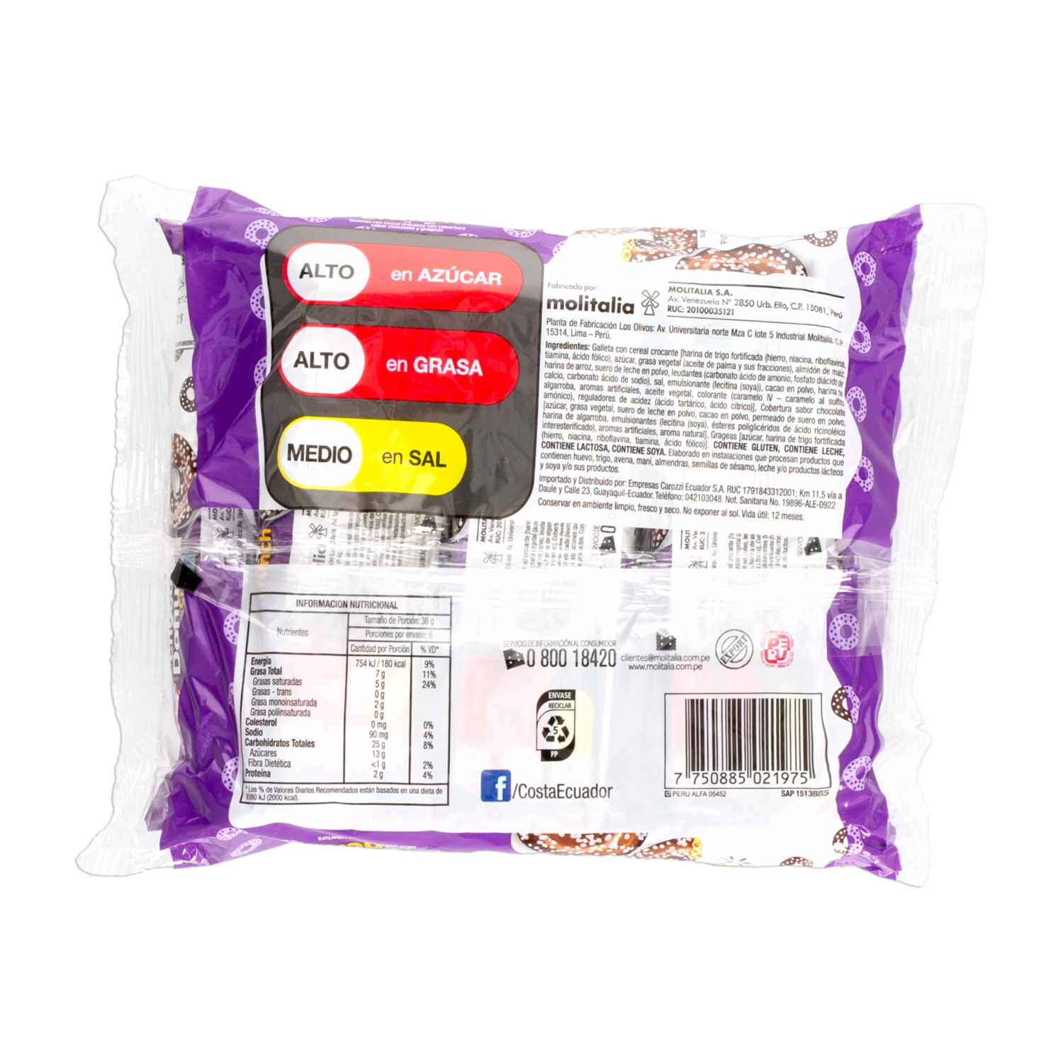 Galletas Dulces Recubiertas CHOCO DONUTS 216 G