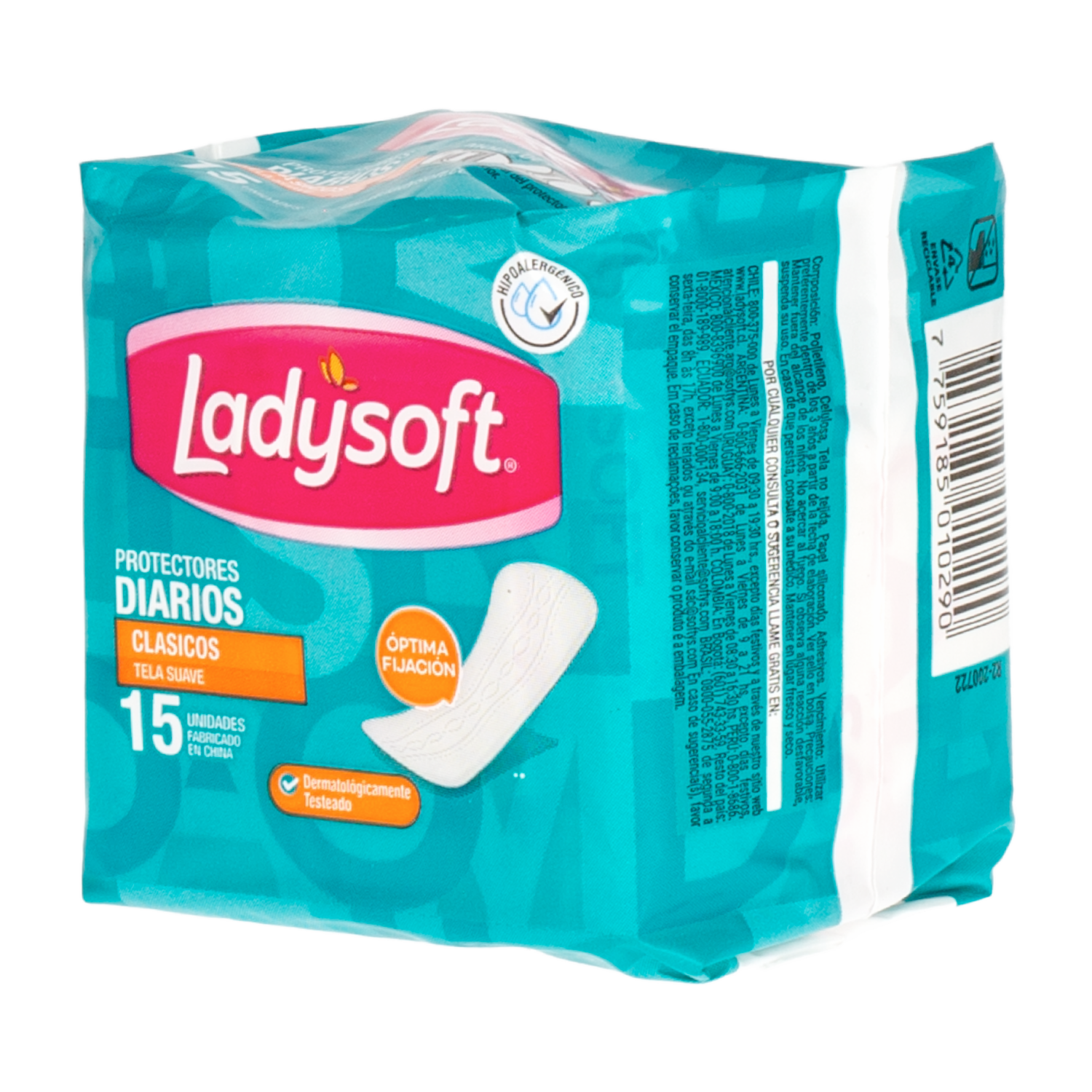 Protector Diario Clásico LADYSOFT X 15 Uds