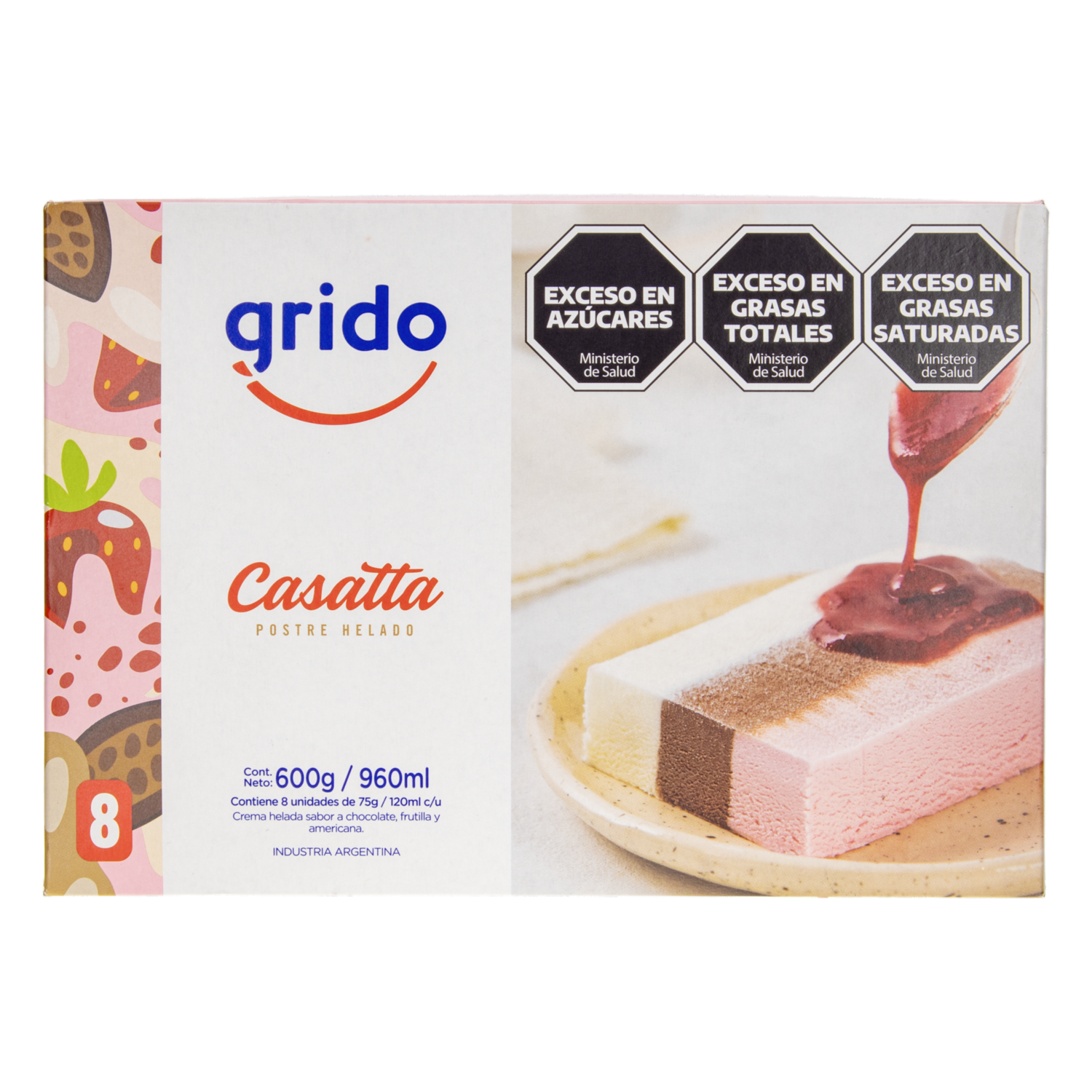 Postre Helado Cassata GRIDO 8 X 75 G