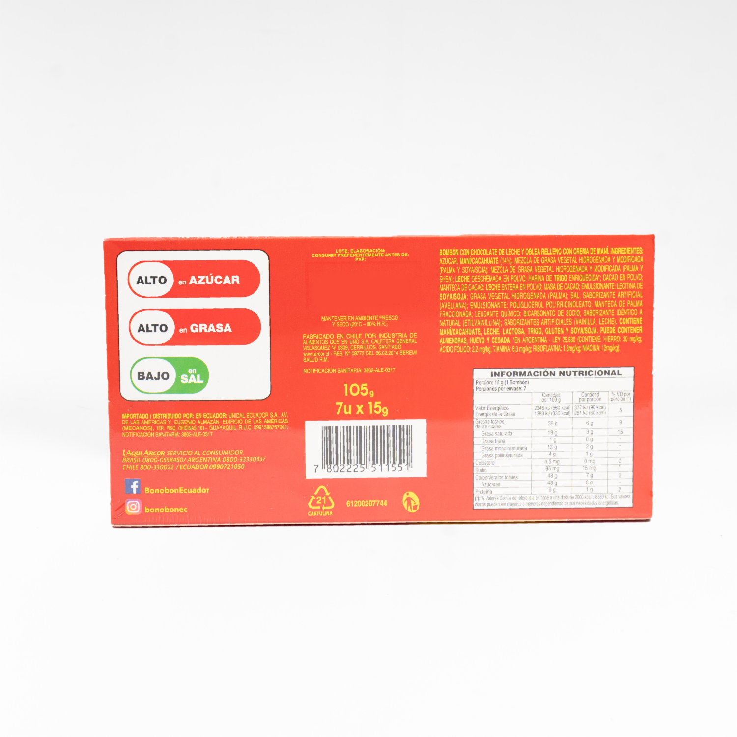 Chocolate Regalo Bombones Rellenos ARCOR 105 G