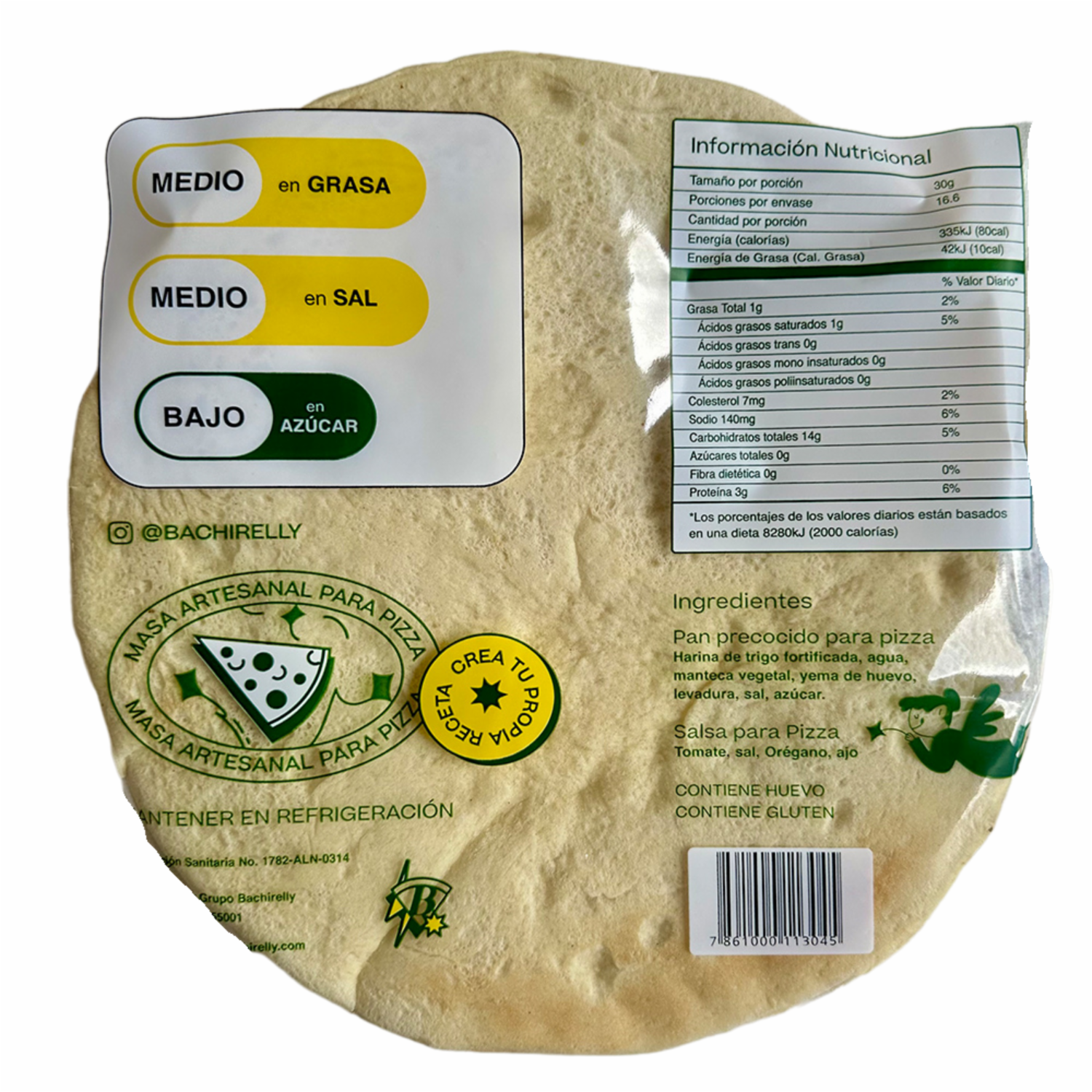 Pan Precocido Para Pizza BACHIRELLY 500 G