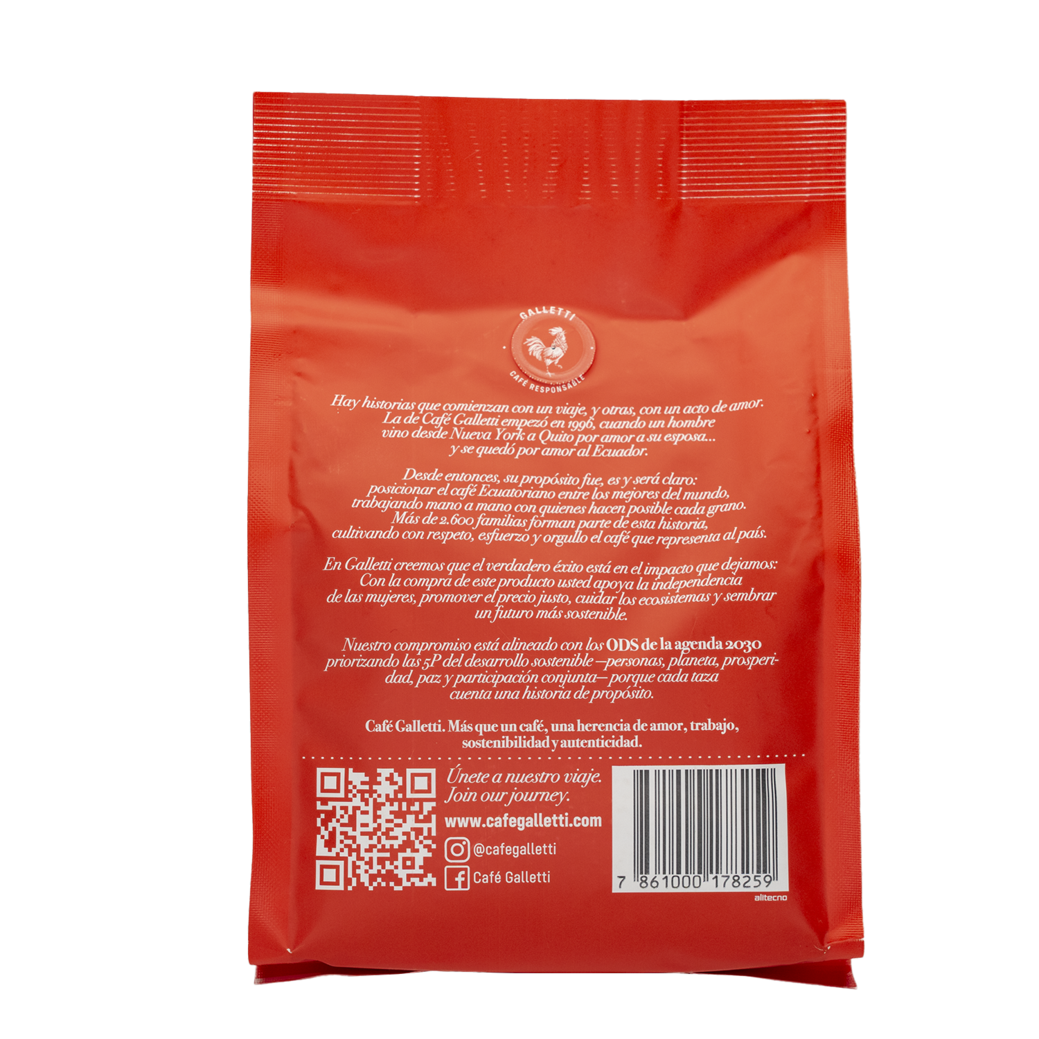 Café Tostado Y Molido Oscuro Gallito Puro GALLETTI 400 G