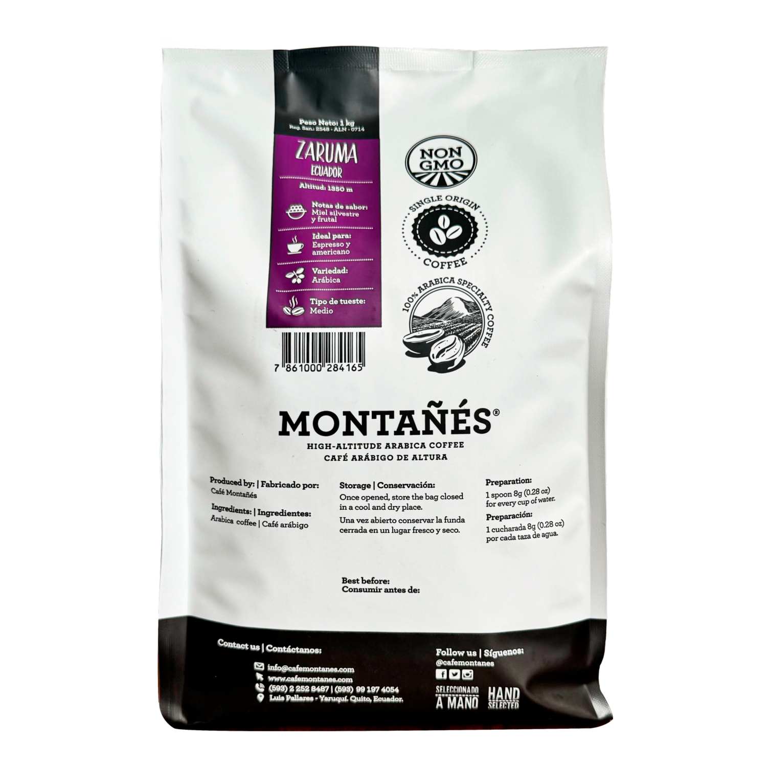 Café En Grano Zaruma Tostado MONTAÑÉS 1 KG