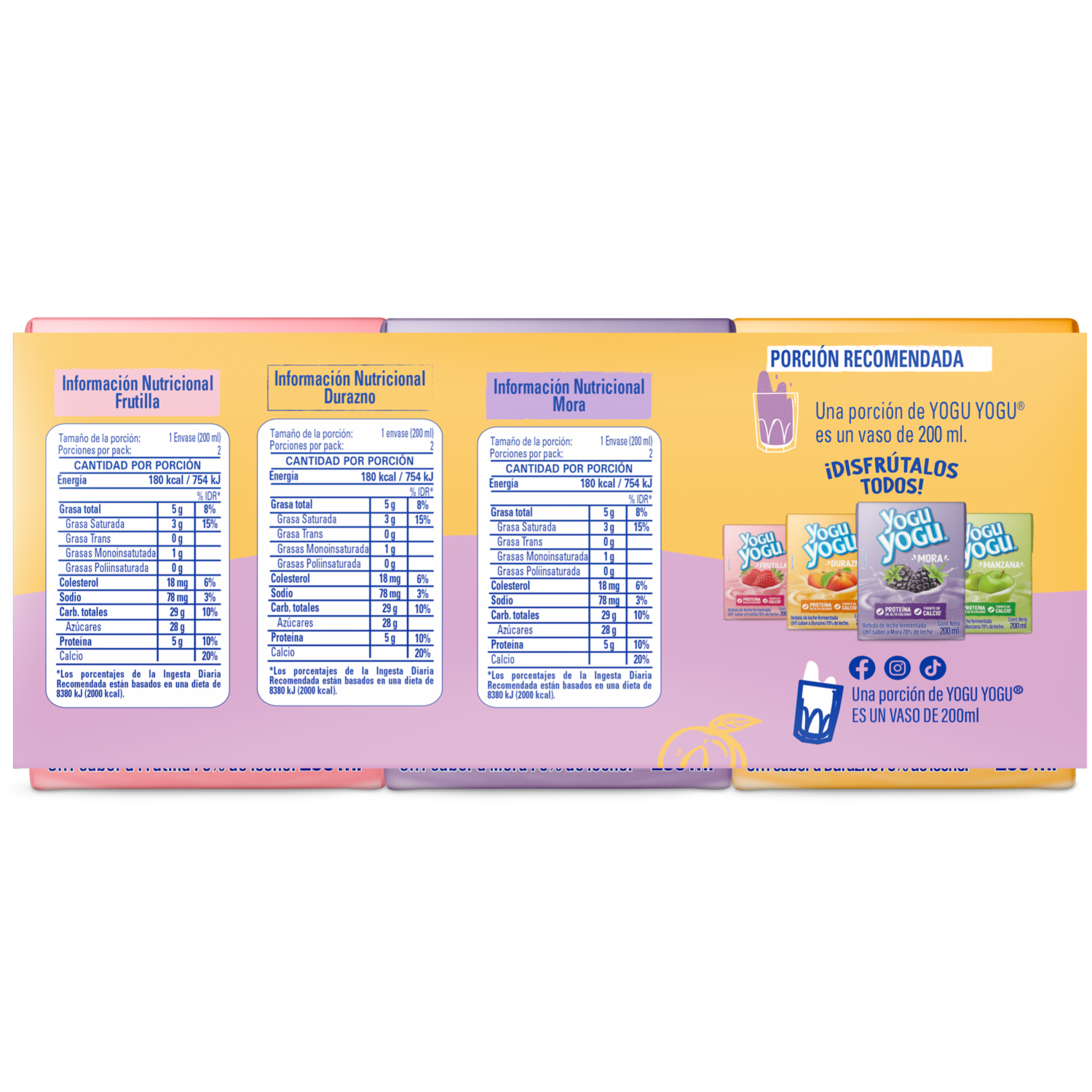 Bebida De Yogurt Surtida YOGU YOGU Pack 6 X 200 Ml