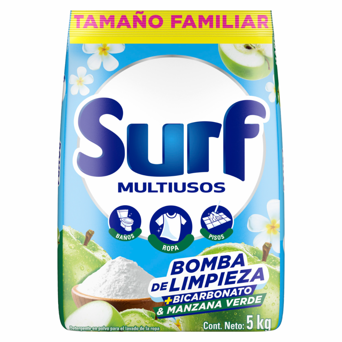 Detergente en polvo Bicarbonato & Manzana Verde SURF 5000 G